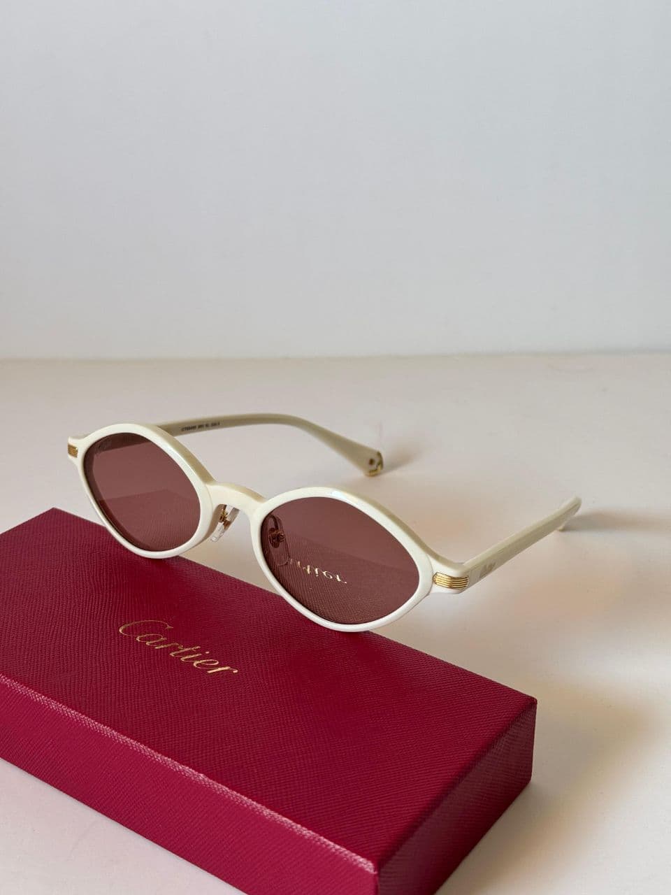 Cartier Oval Acetate Frame Sunglasses with Timeless Design