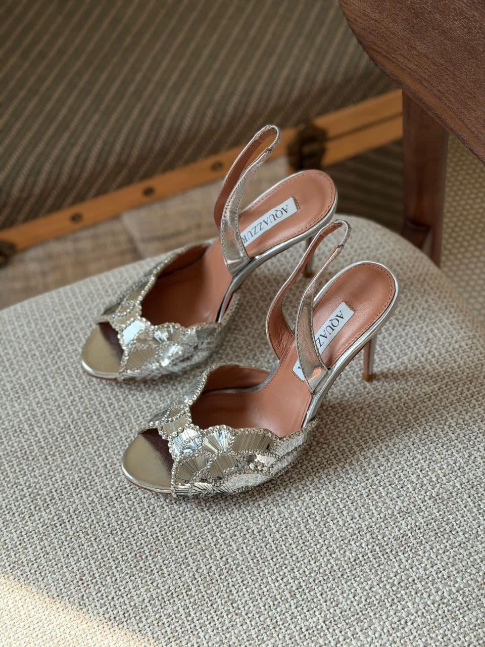 Aquazzura Crystal Embellished Heels