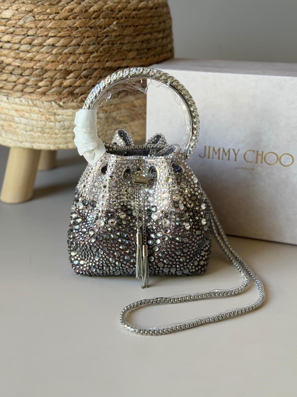 Jimmy Choo Bon Bon Crystal Top-Handle Mini Bag