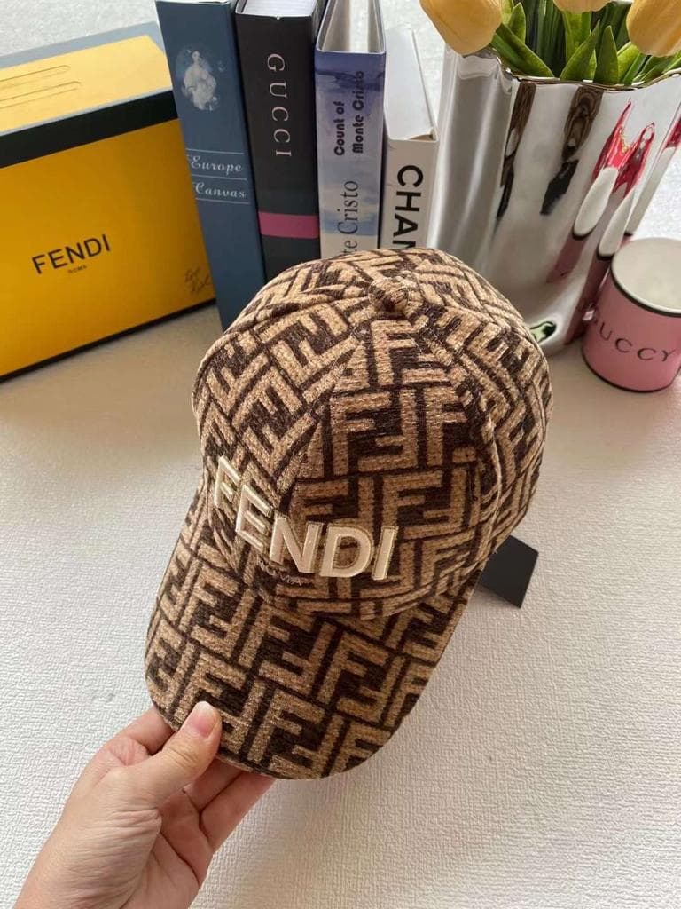 Fendi Monogram Embroidered Cap