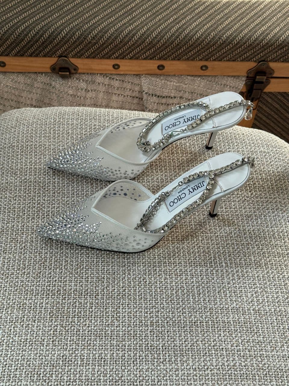 Jimmy Choo Crystal Slingback Pumps – Luxury Evening Collection