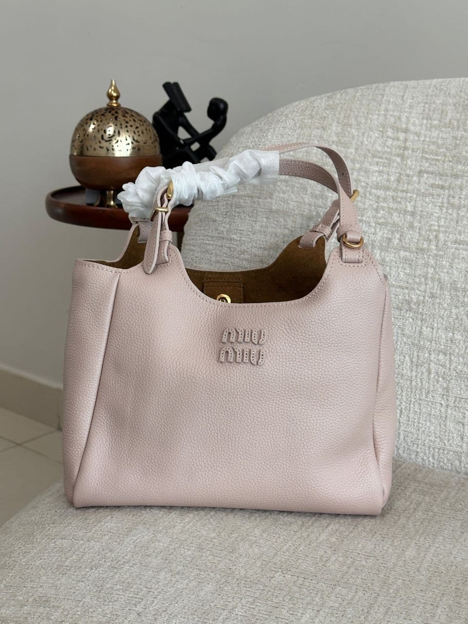 Miu Miu Ivy Leather Hobo Bag