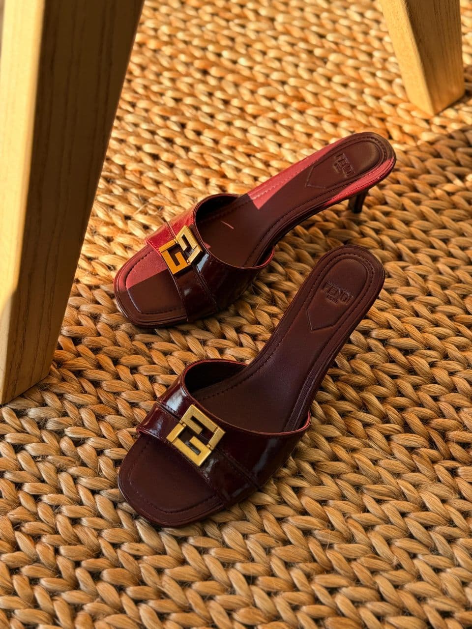 Fendi FF Heel Slides – Ladies Premium Leather