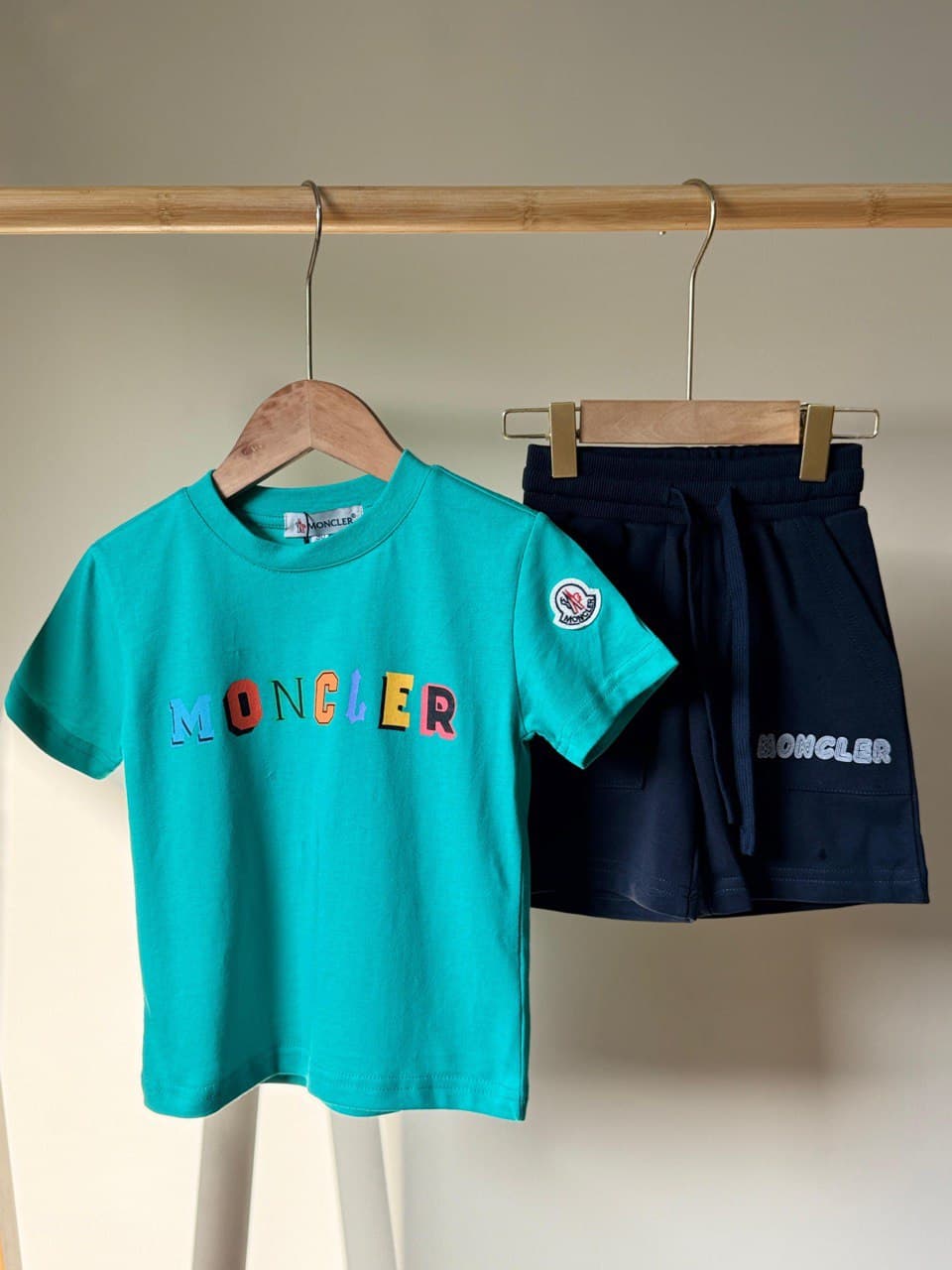 Moncler Kids Logo T-Shirt & Cotton Shorts Luxury Set