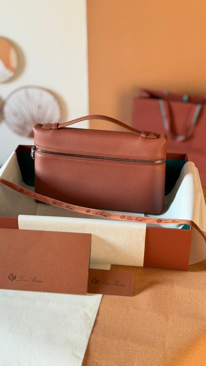 Loro Piana Extra Pouch L29 – Men’s Grained Calfskin Luxury Bag