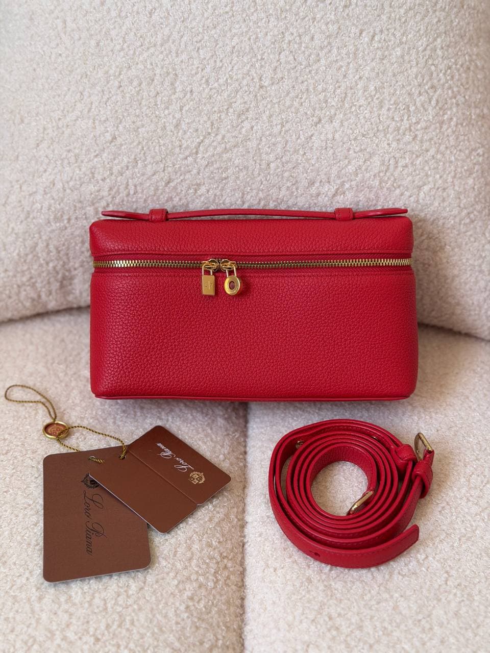Loro Piana Extra Pocket L19 Pouch Bag in Grained Calfskin