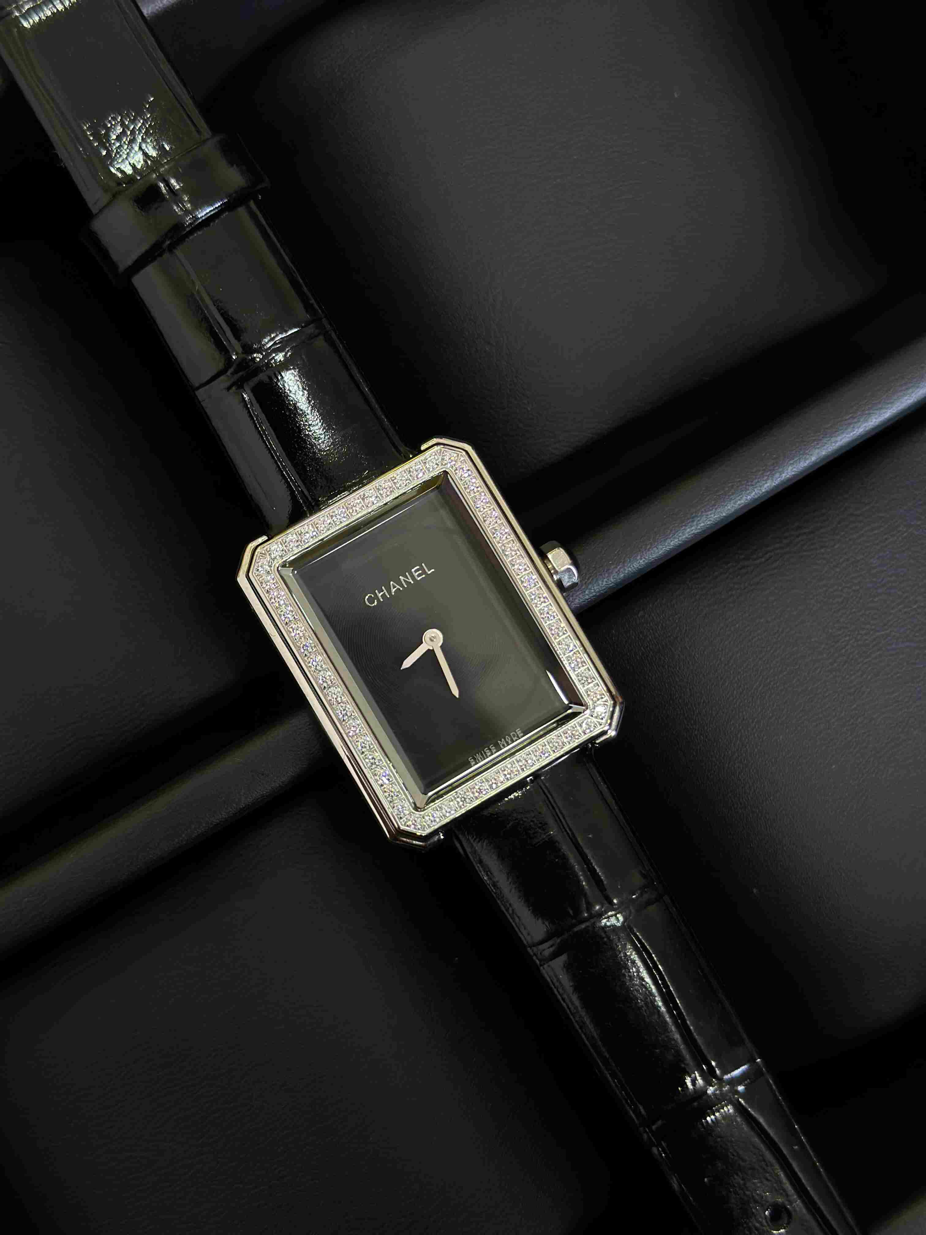 Chanel Boy·Friend Black Dial Watch – Diamond & Classic Black Strap Editions