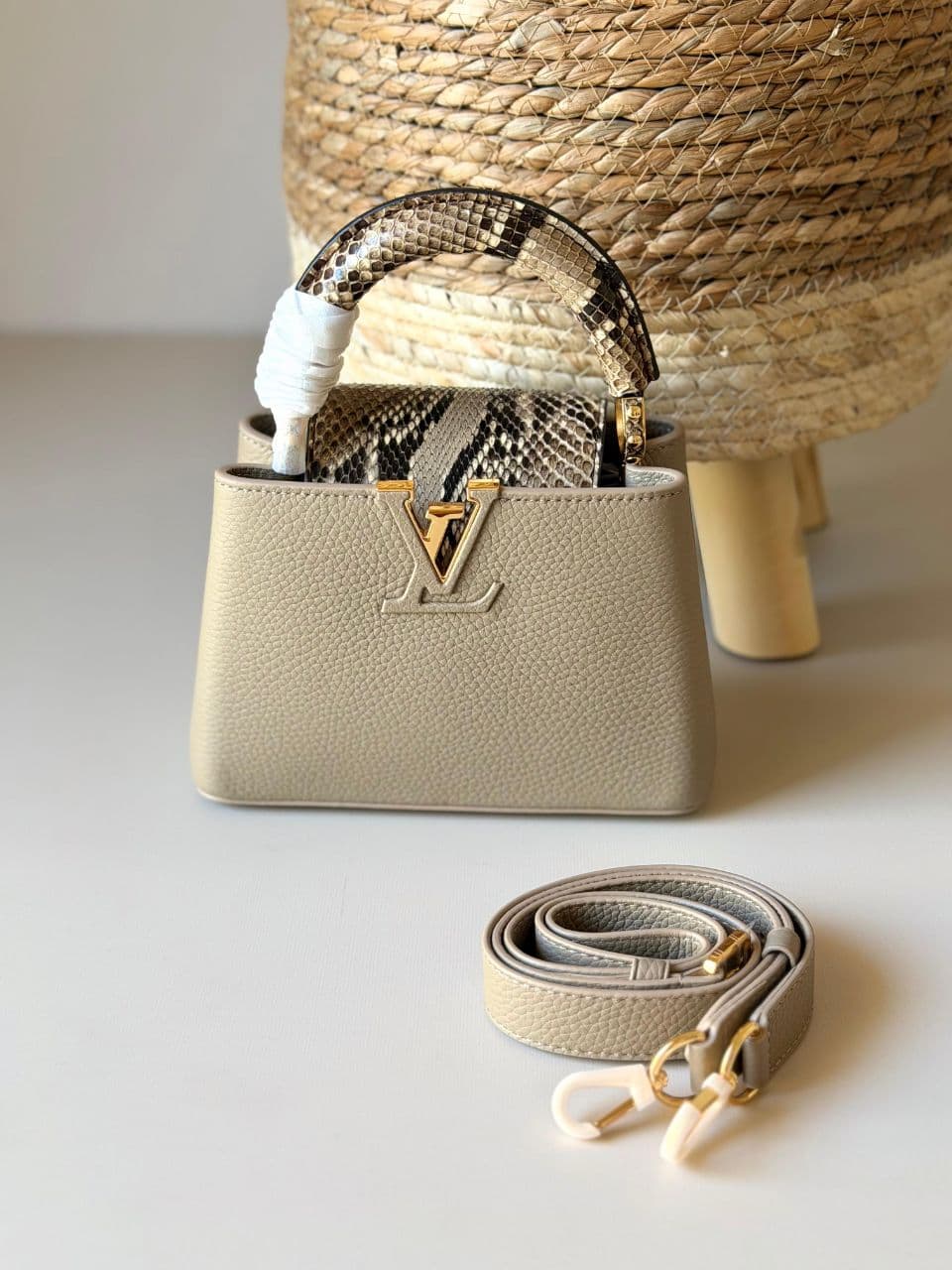 Louis Vuitton Capucines Mini Python Snake Style Bag