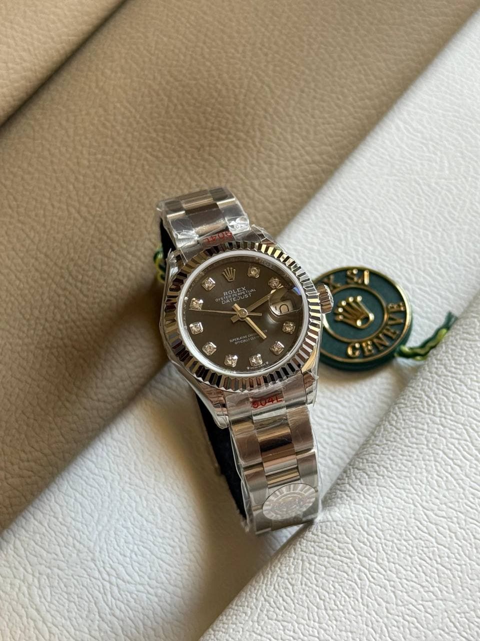Rolex Lady Datejust 28 Jubilee Fluted Diamond Dial Watch