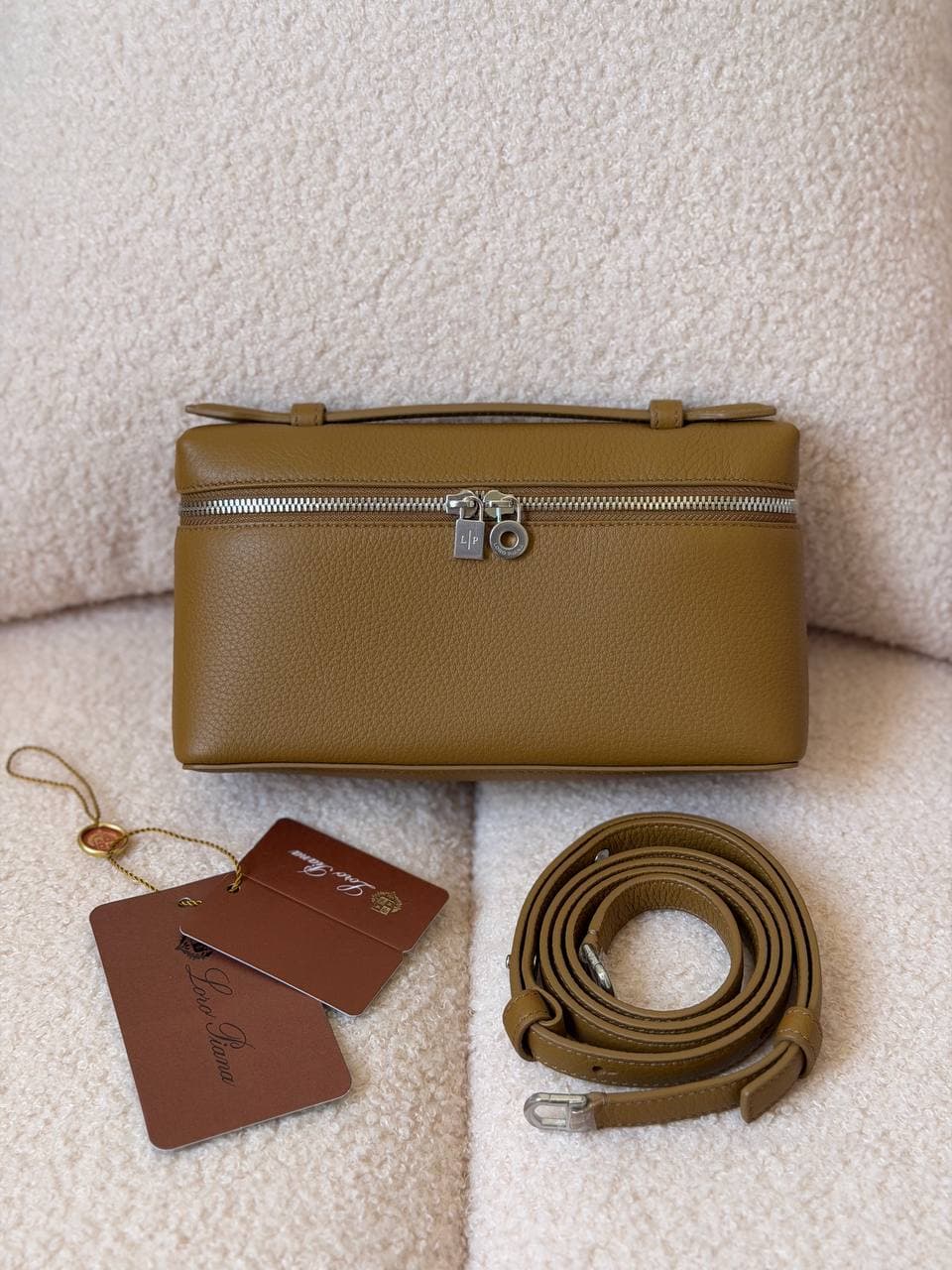 Loro Piana Extra Pocket L19 Pouch Bag in Grained Calfskin