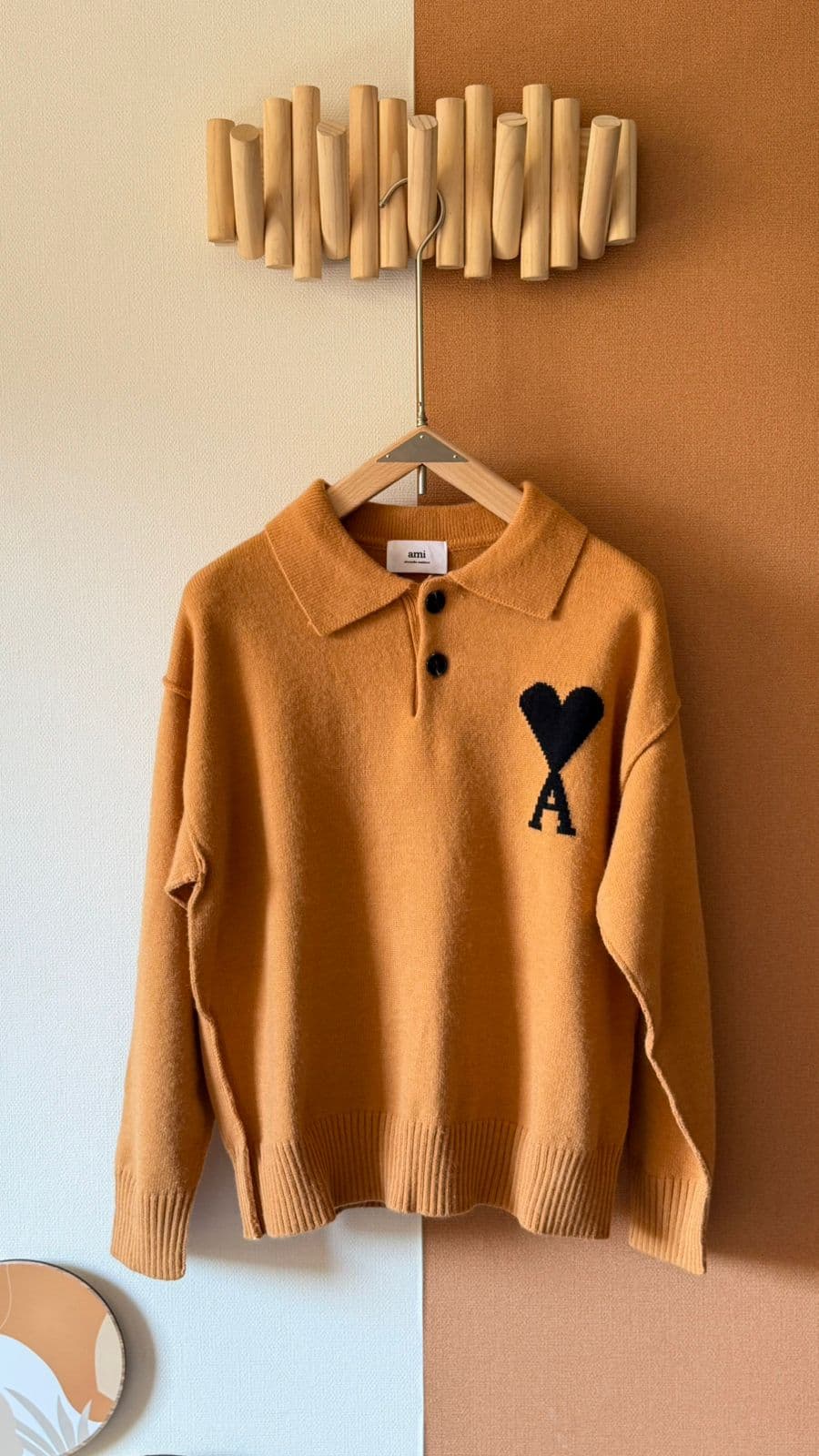 AMI Paris Heart Logo Knit Polo Sweater – Premium Unisex Winter Style