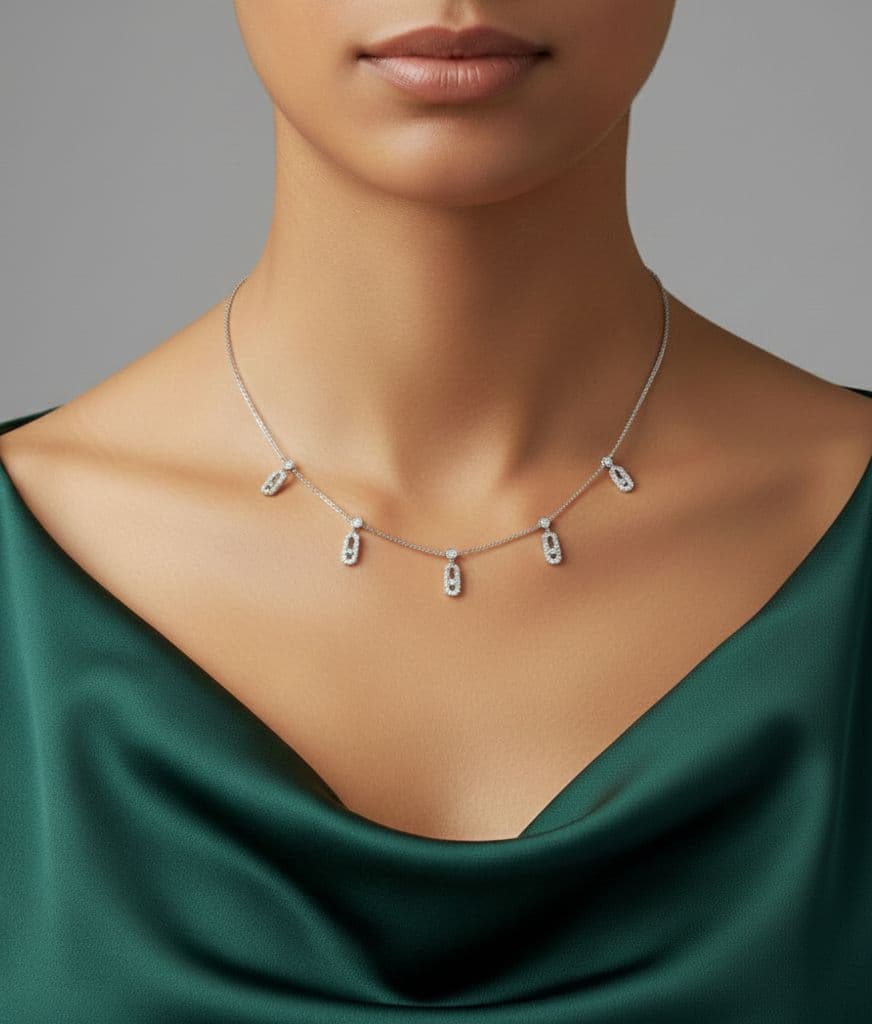 Messika Diamond Drop Necklace – Elegant Minimal Luxury Design