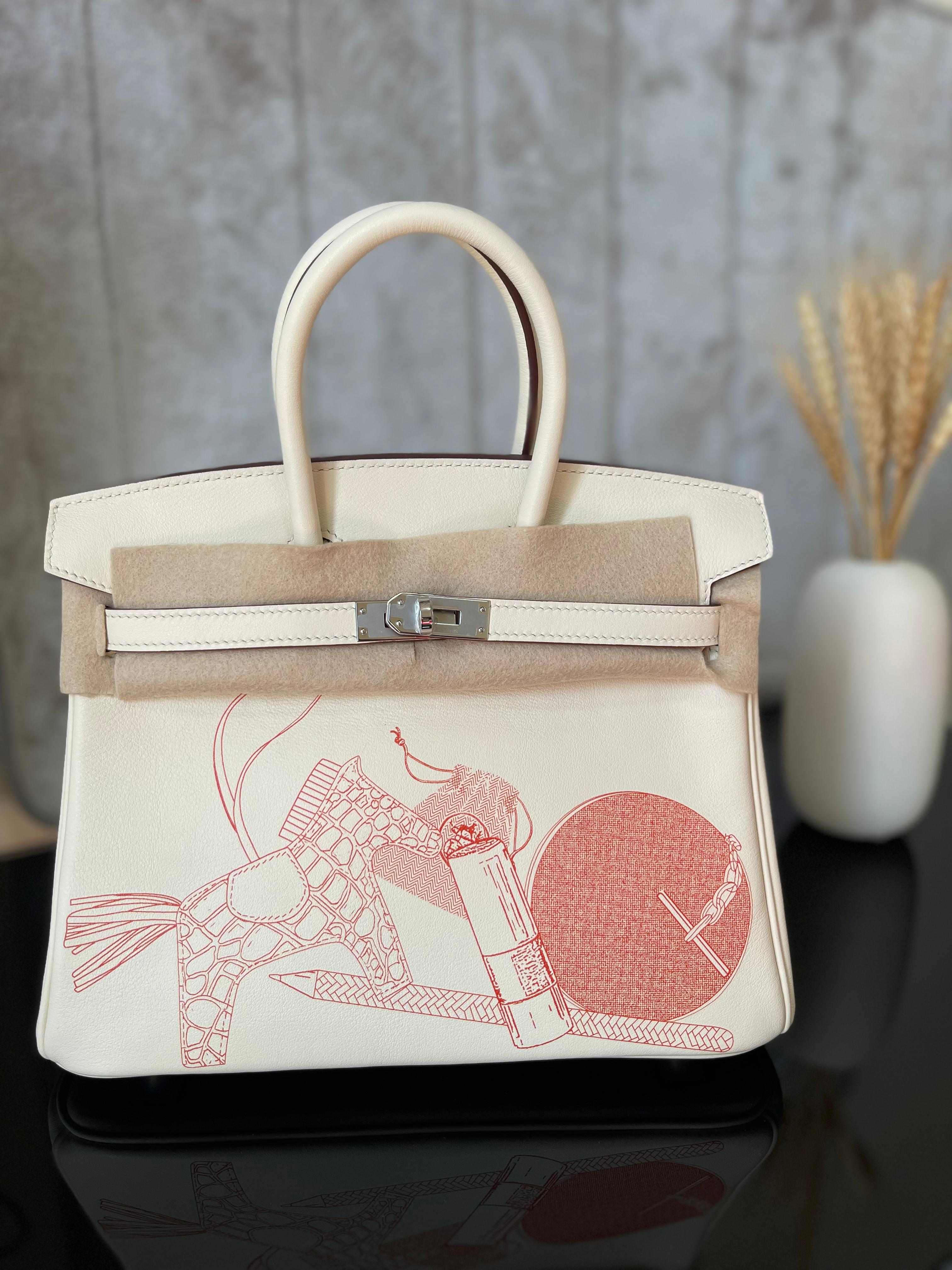 Hermes Limited Edition White Swift In and Out Birkin