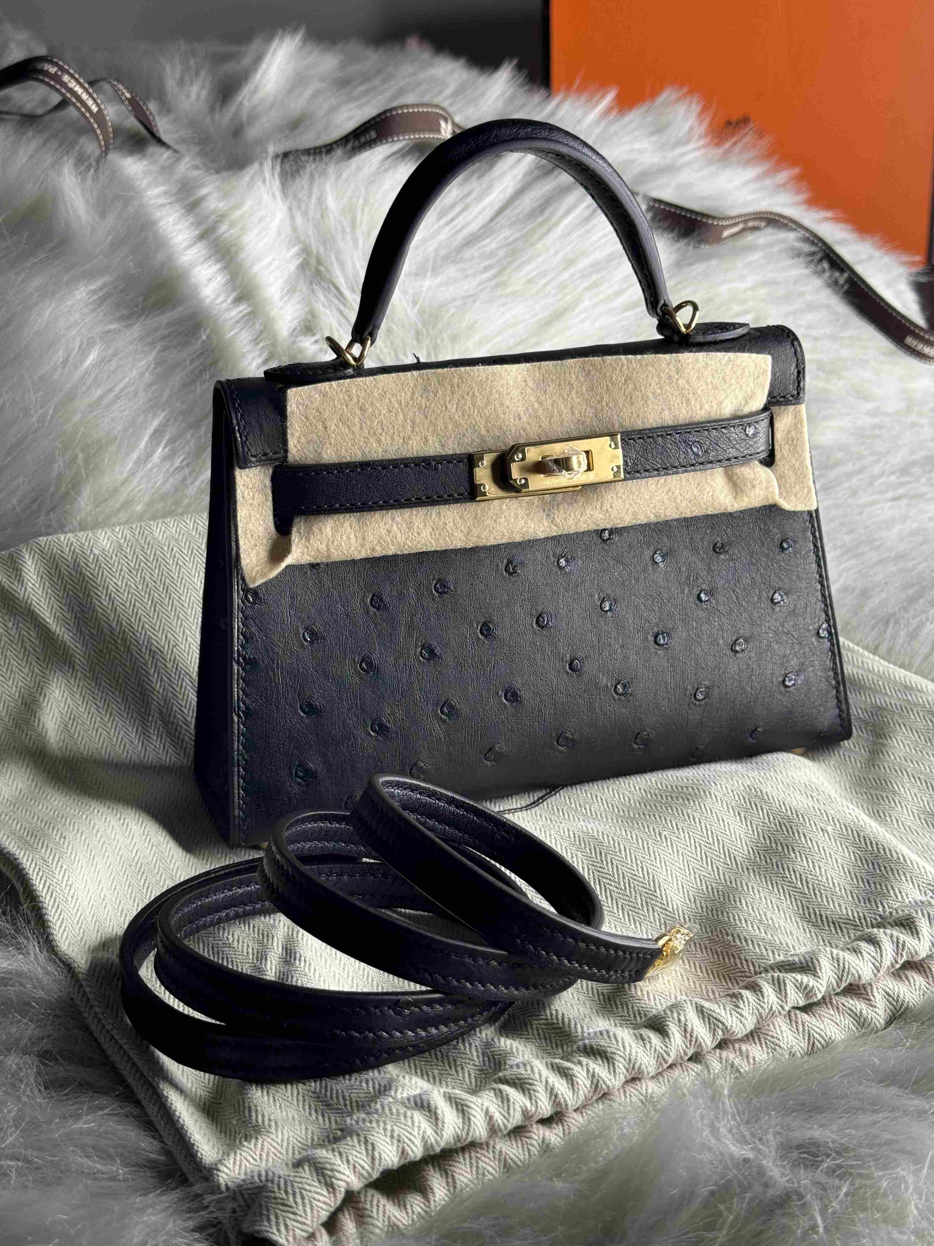 Hermes Mini Kelly Ostrich