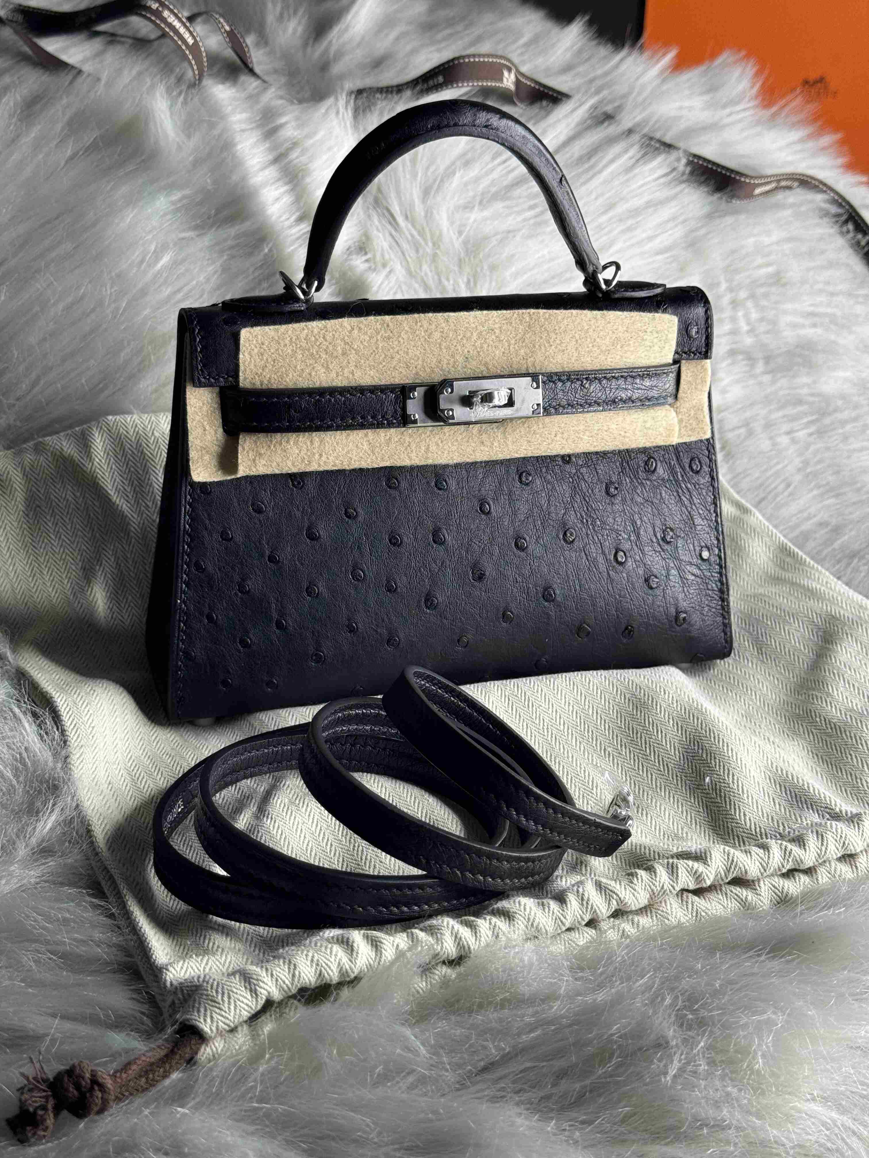 Hermes Mini Kelly Ostrich