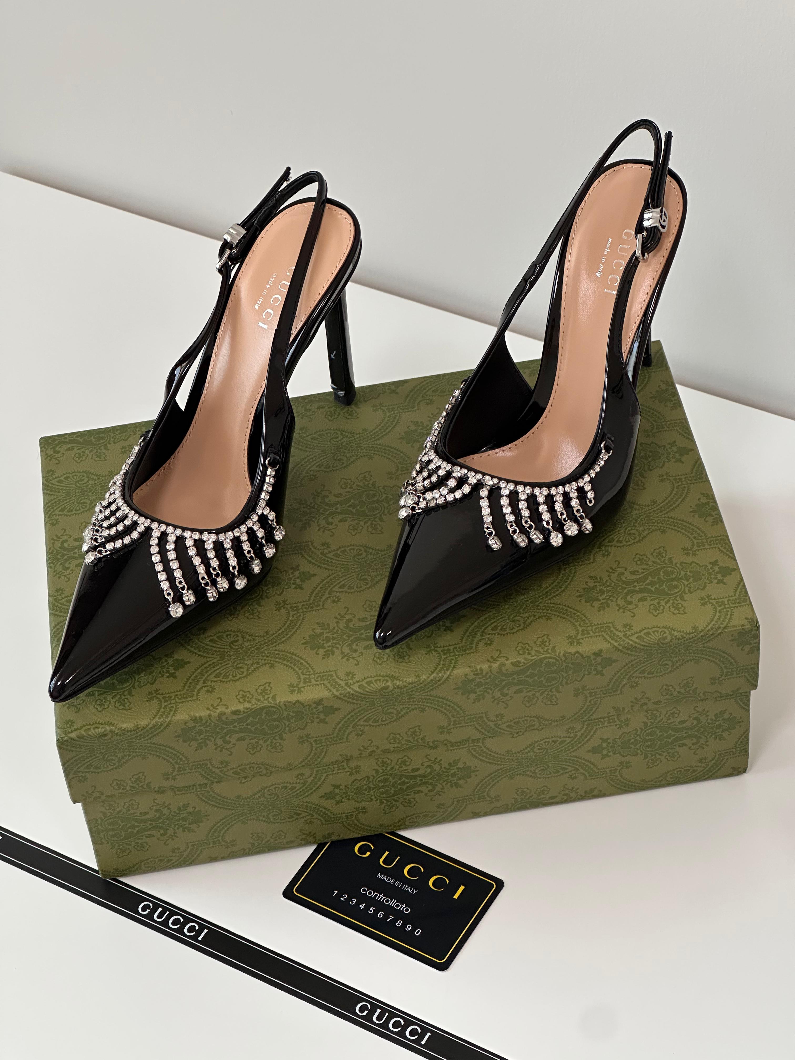 Gucci Guinevere Leather Slingback Pumps