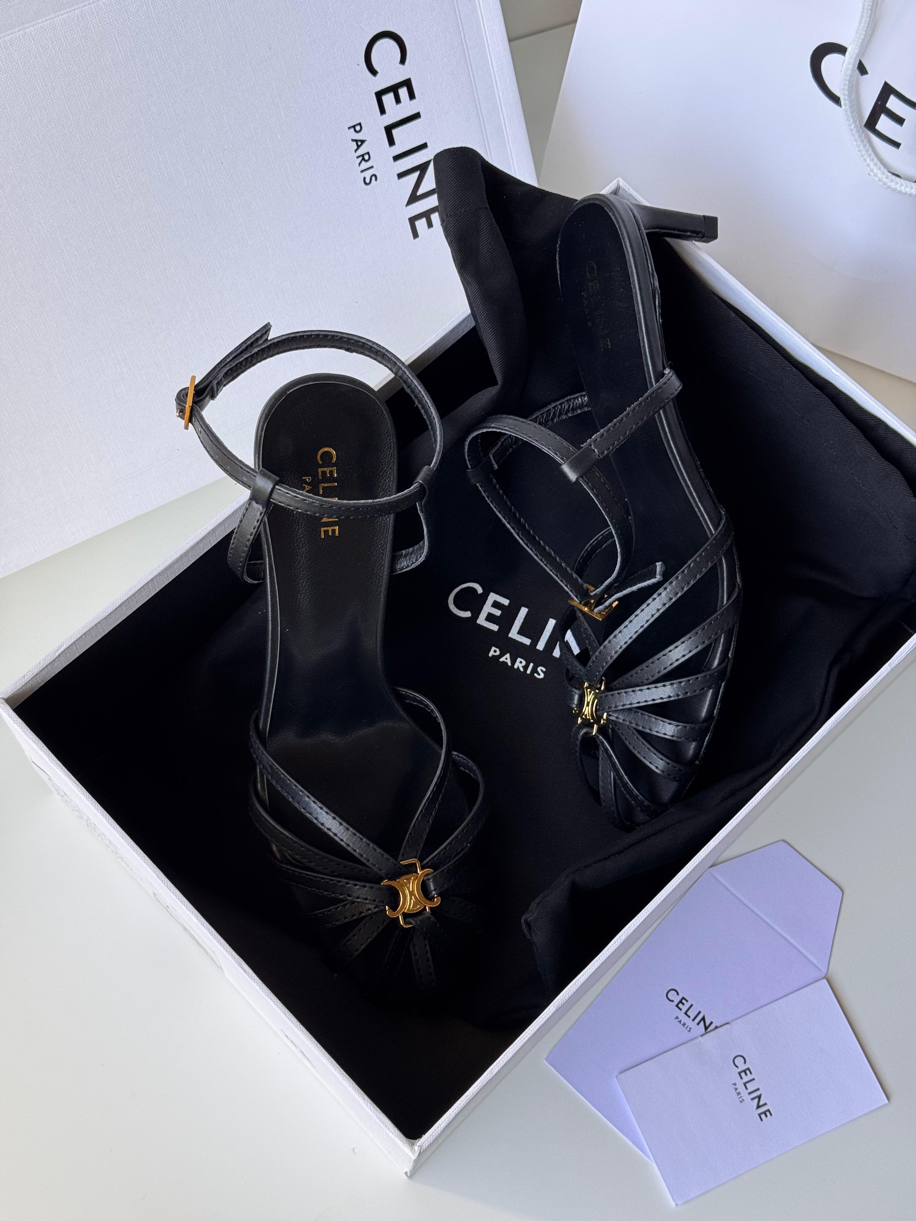 Women CELINE Triomphe Sandal In Lambskin Leather