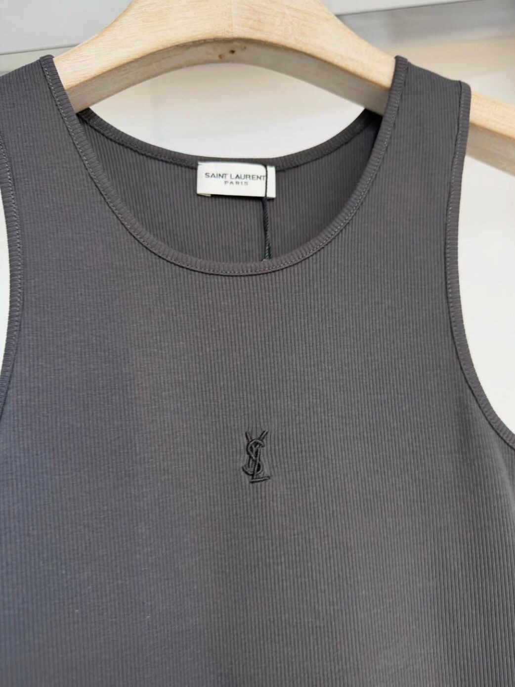 Saint Laurent Cassandre-embroidered Tank Top