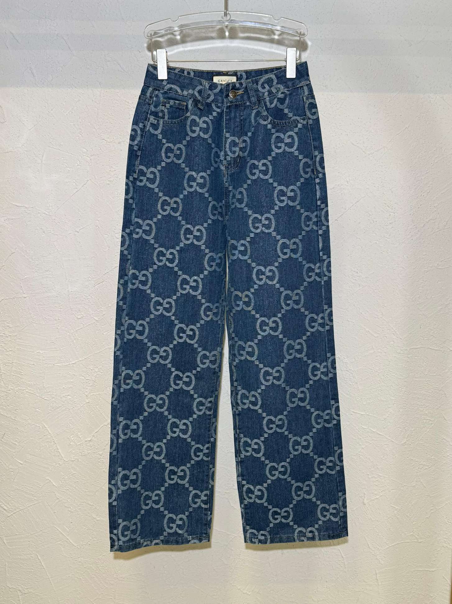 Gucci GG-jacquard mid-rise straight-leg Jeans