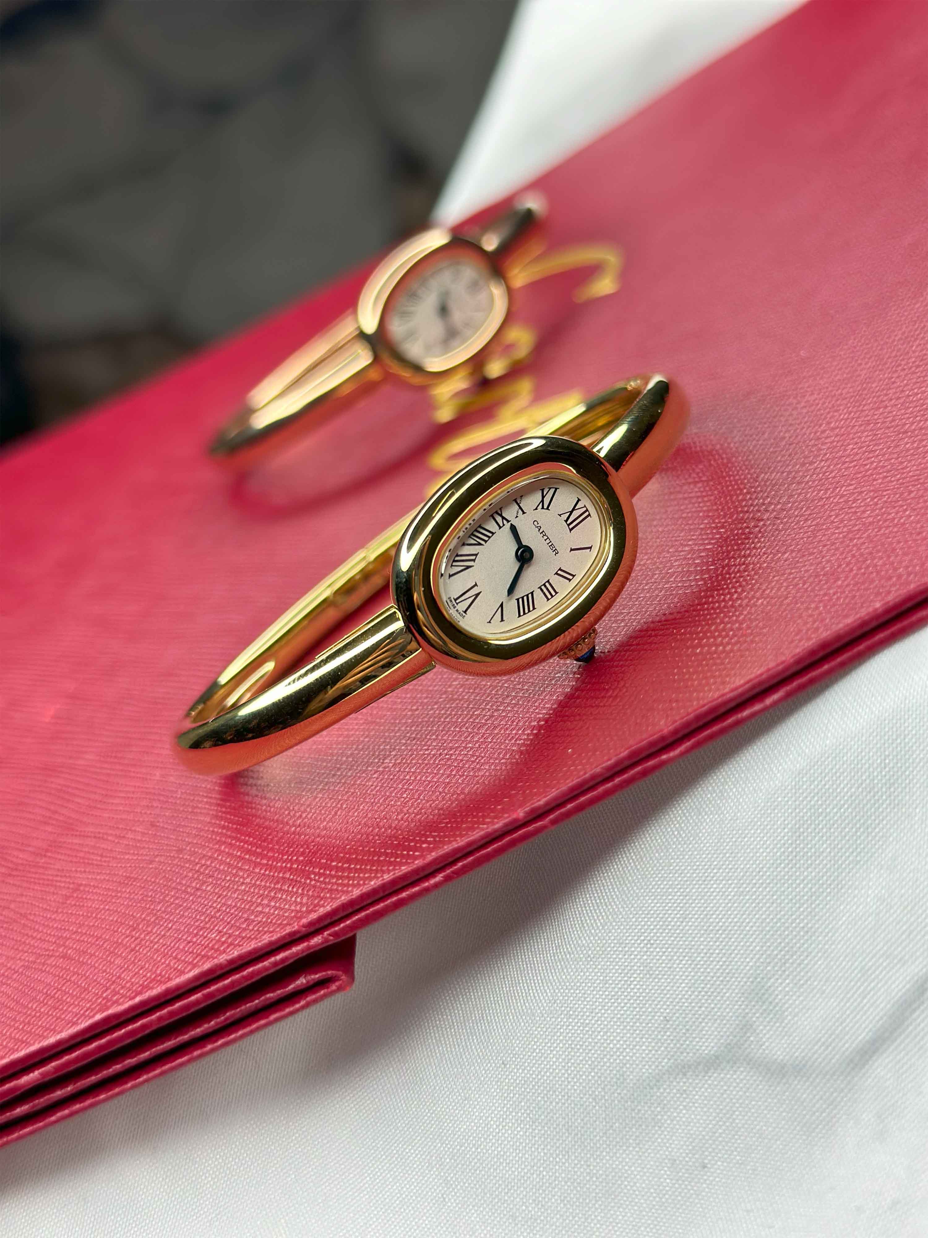 Cartier Baignoire Gold Bracelet Ladies Watch Collection