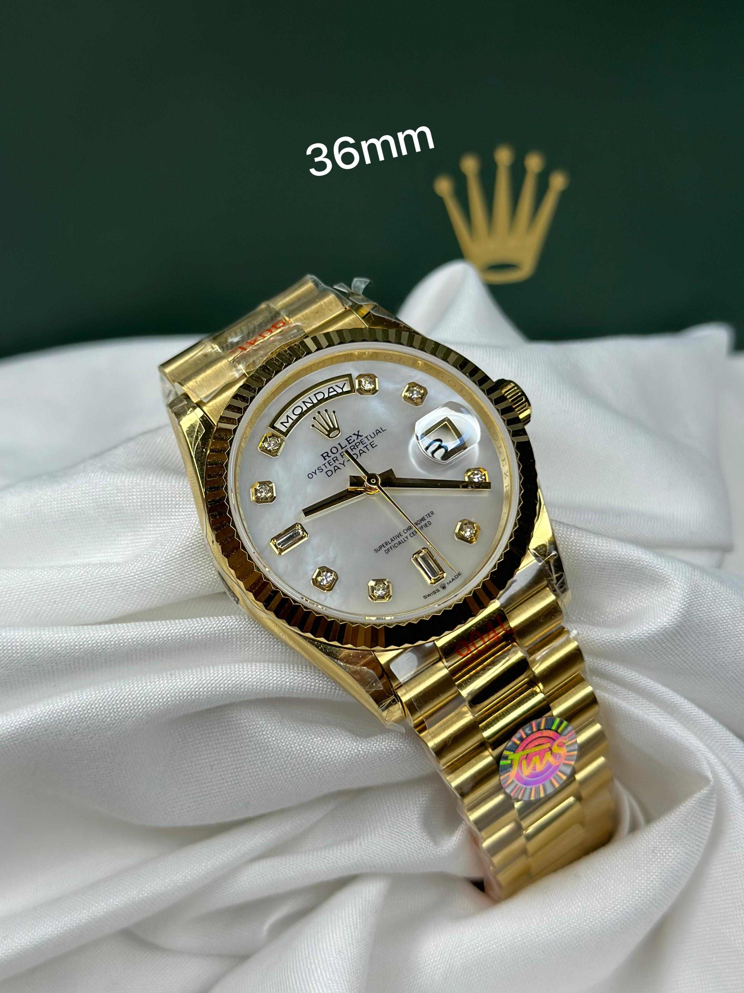 Rolex Lady Day-Date 36mm – Gold-Tone Steel Edition (President Bracelet)