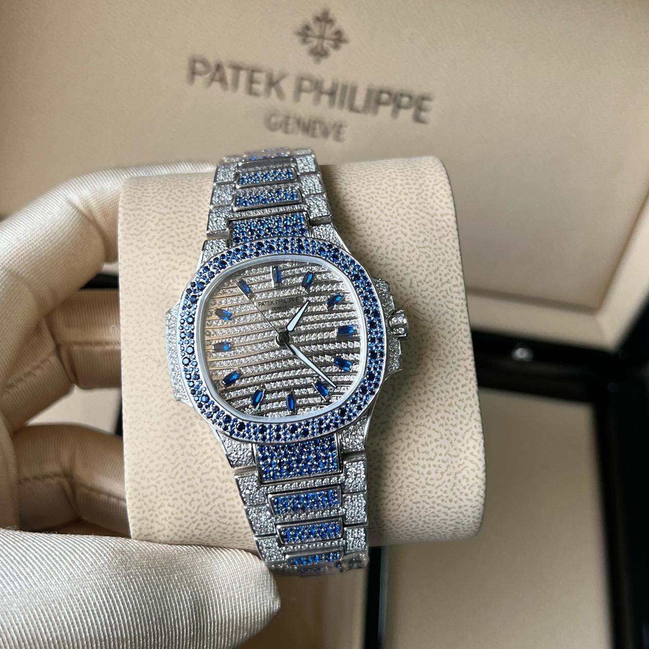 Patek Philippe Nautilus Full Diamond Collection – Emerald, Ruby, Sapphire & Silver Editions