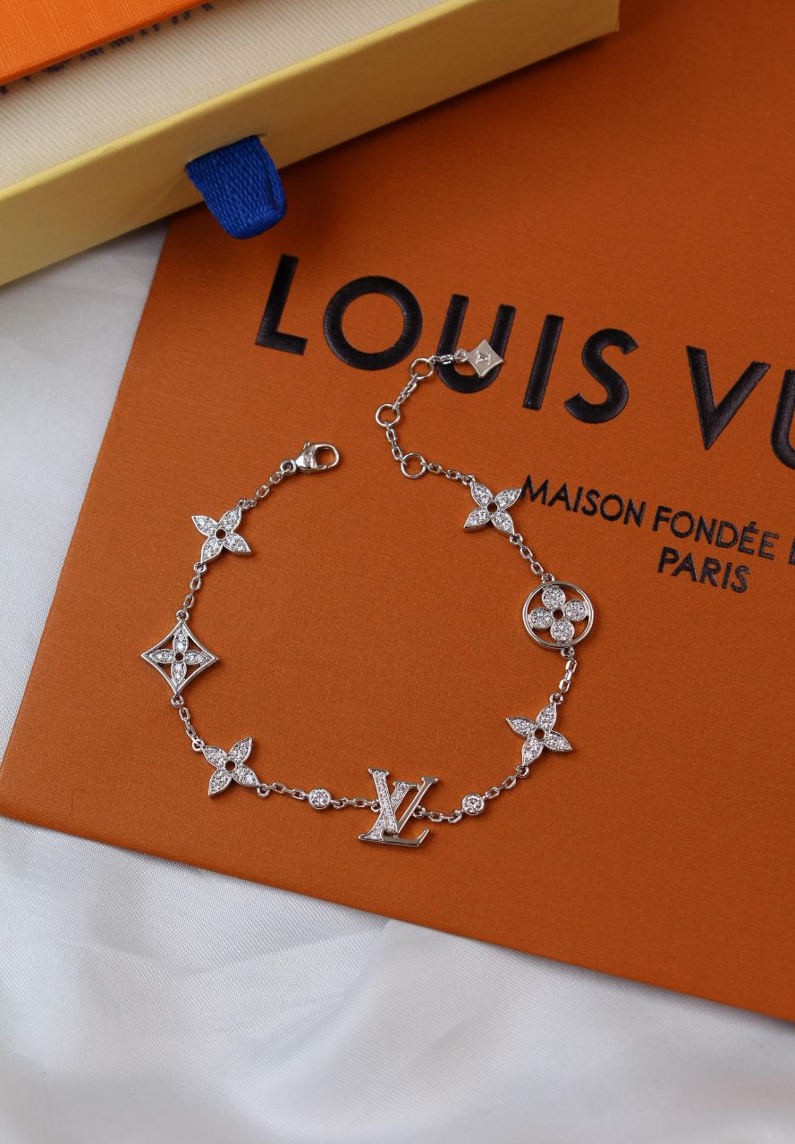 Louis Vuitton Crystal Monogram Bracelet – Silver / Gold