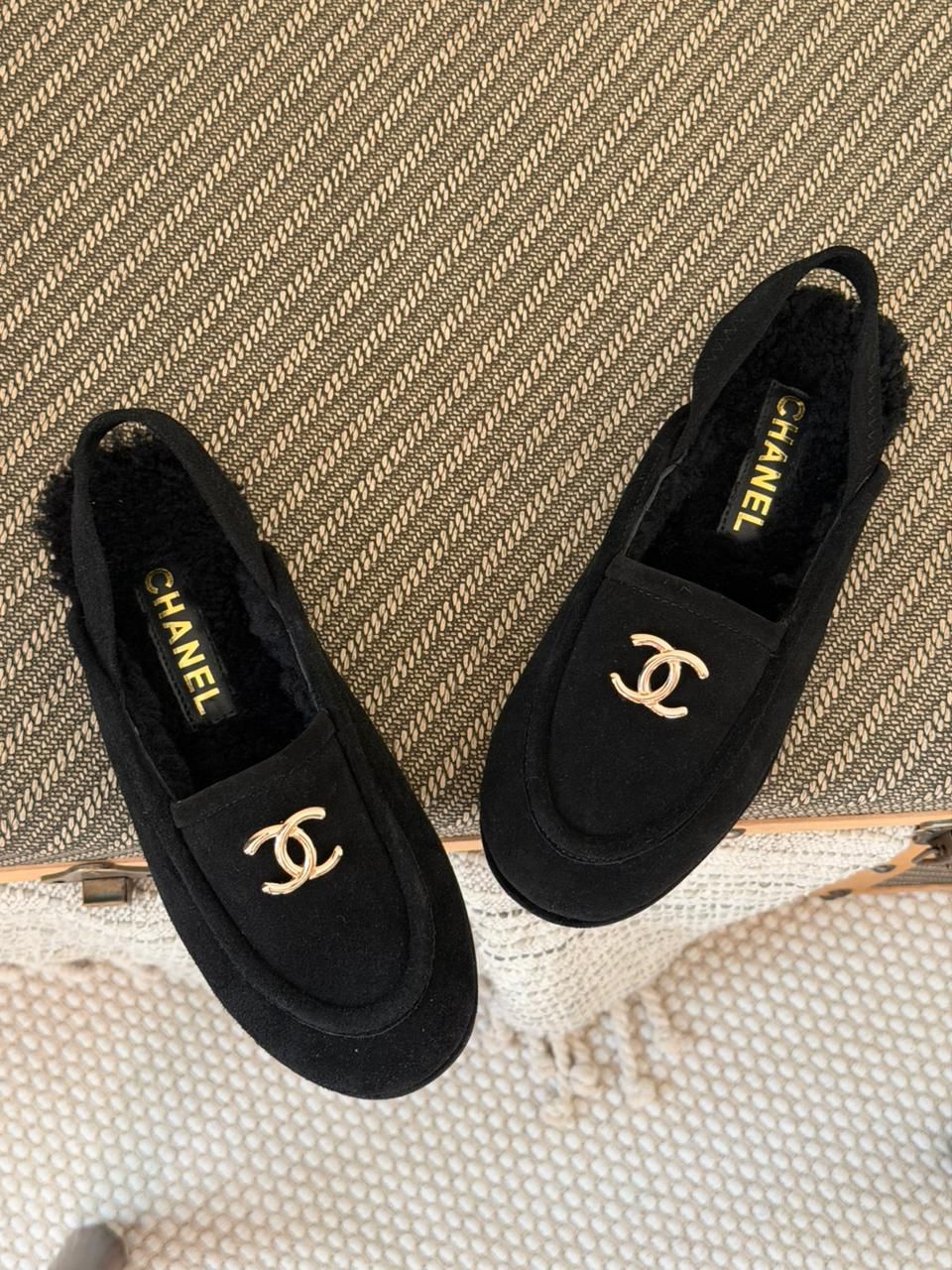 Chanel Women’s Shearling Slingback Loafers – Winter Cozy Collection