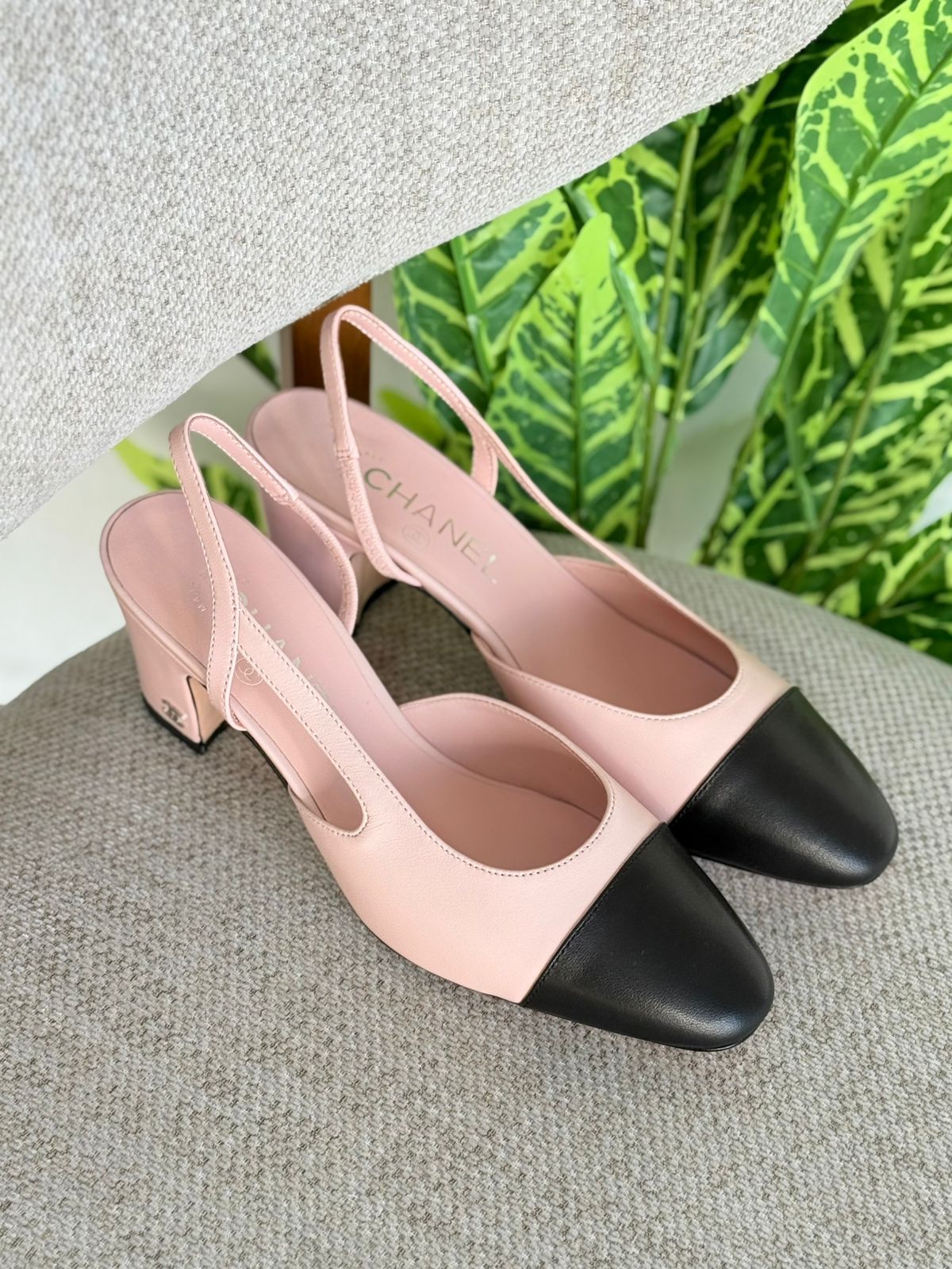 Chanel Slingback Heels – Classic Two-Tone Leather Collection