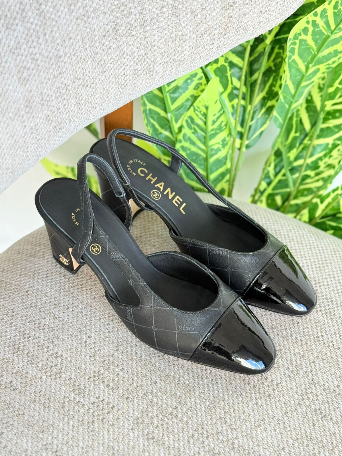 Chanel Slingback Heels – Classic Two-Tone Leather Collection