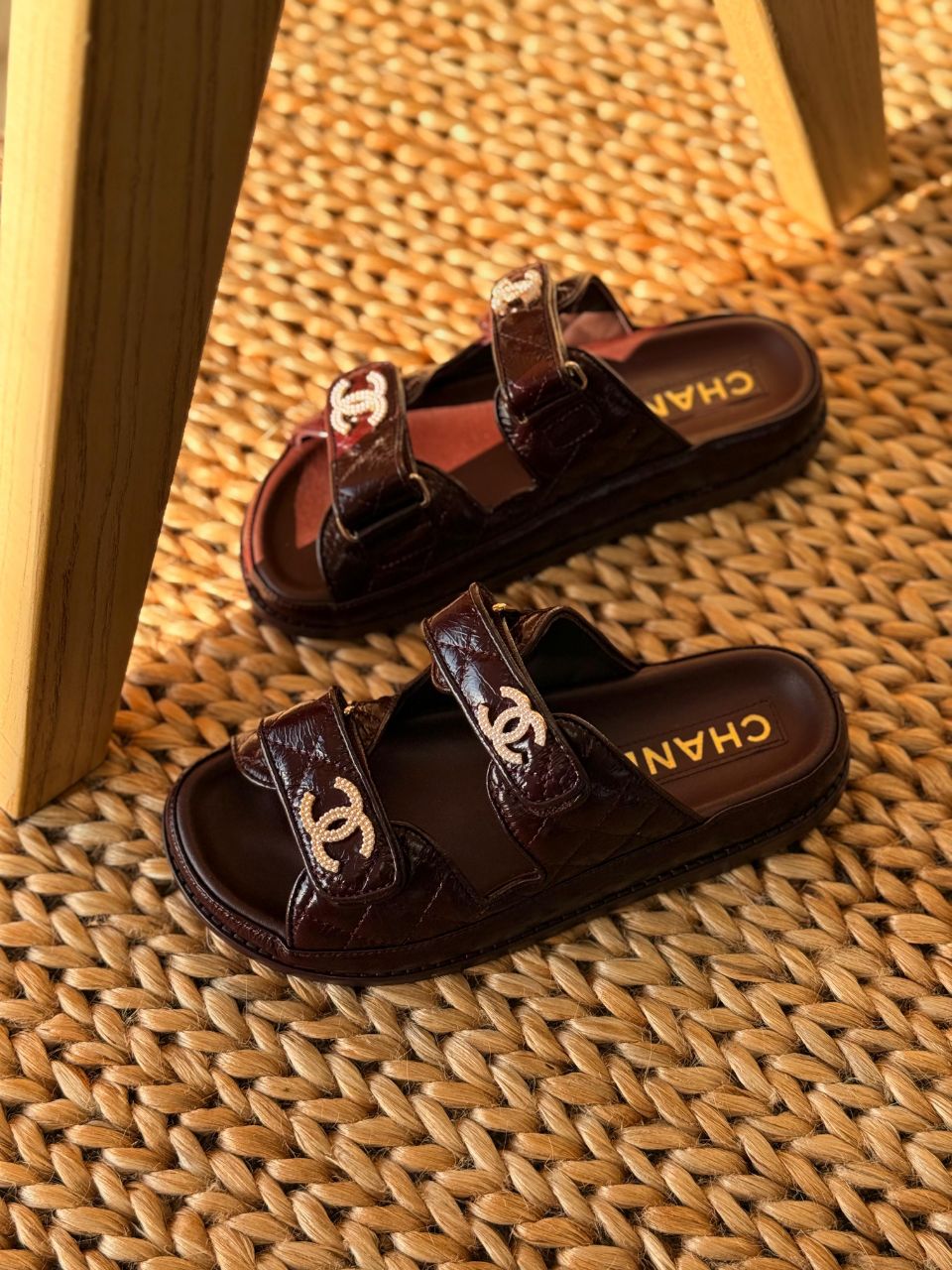 Chanel Crystal Double Strap Slides – Luxury Women’s Footwear