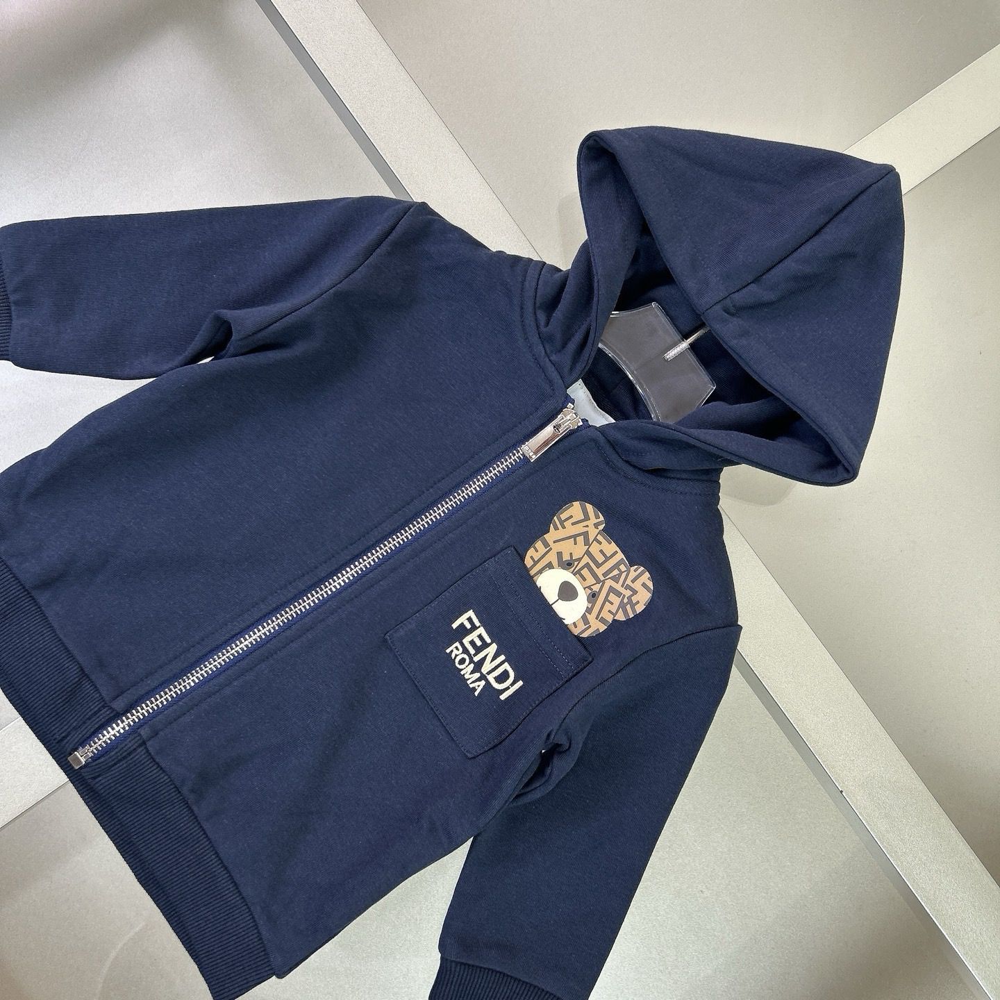 Fendi Kids Hoodie & Jogger Set – FF Bear Patch Design