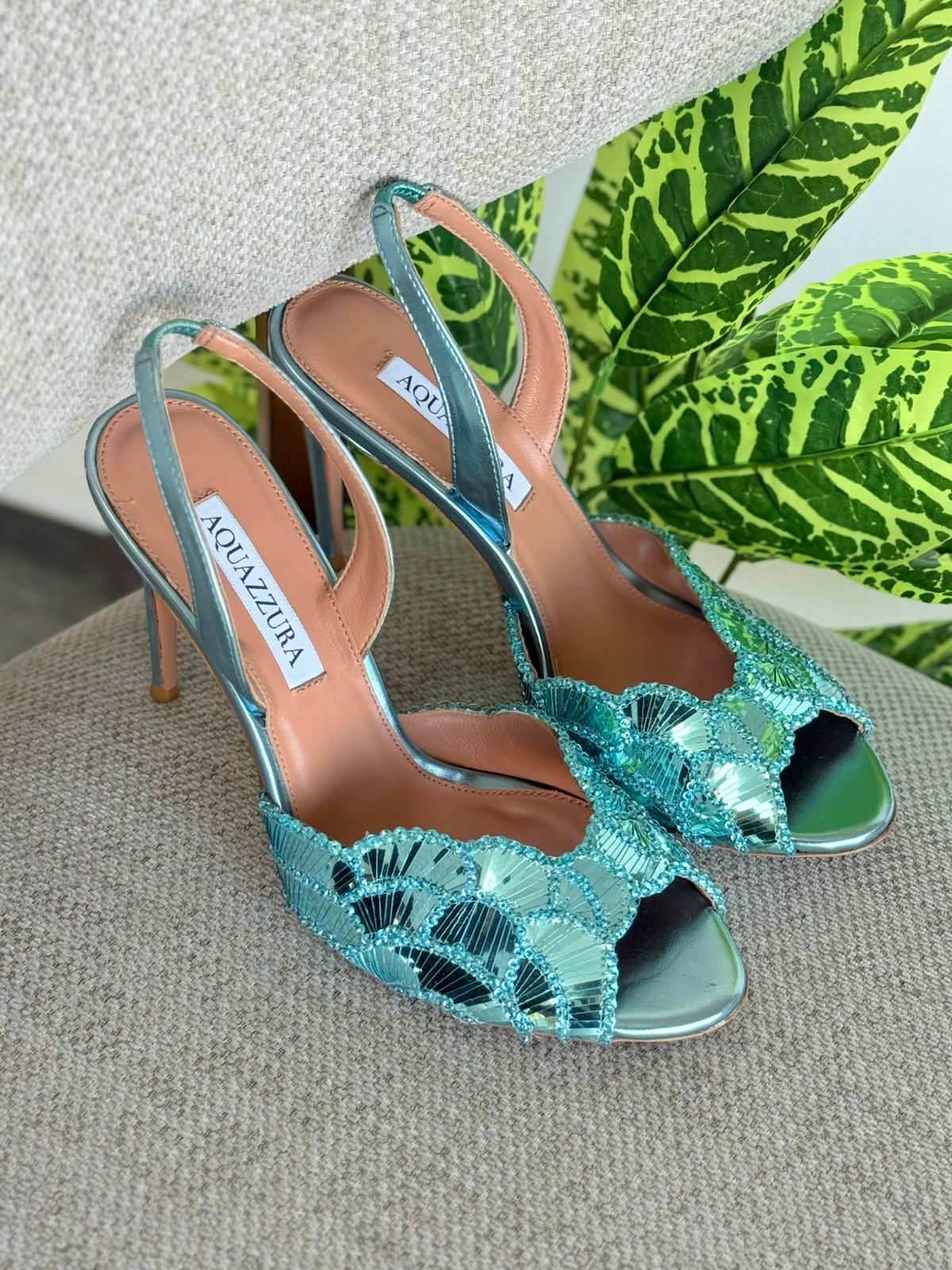 Aquazzura Ce Soir Crystal Heel Sandals – Luxury Evening Collection