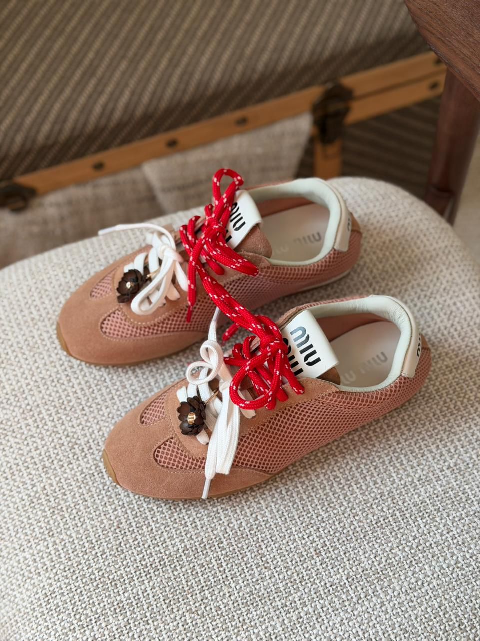 Miu Miu New Season Mesh & Suede Sneakers – Premium Women’s Designer Shoes