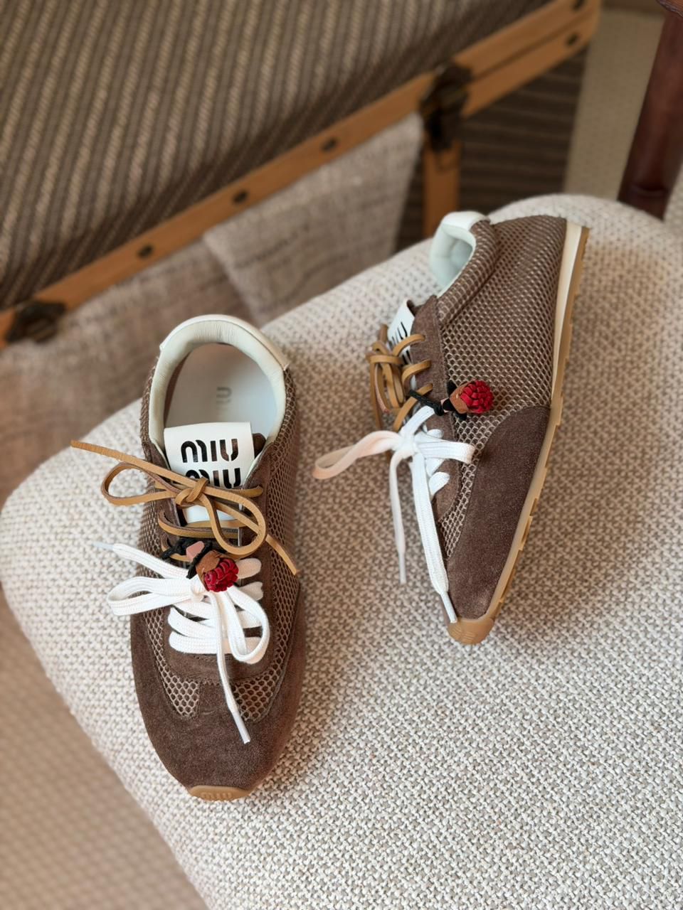 Miu Miu New Season Mesh & Suede Sneakers – Premium Women’s Designer Shoes