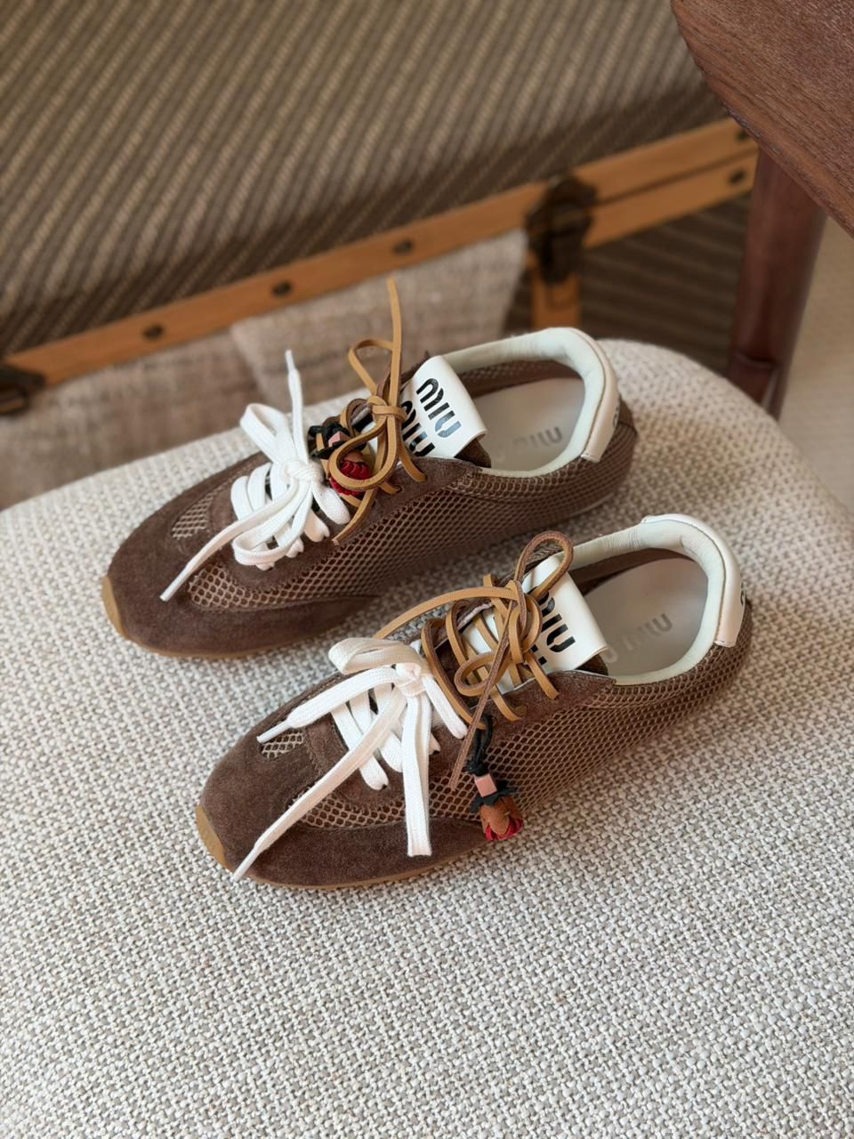 Miu Miu New Season Mesh & Suede Sneakers – Premium Women’s Designer Shoes