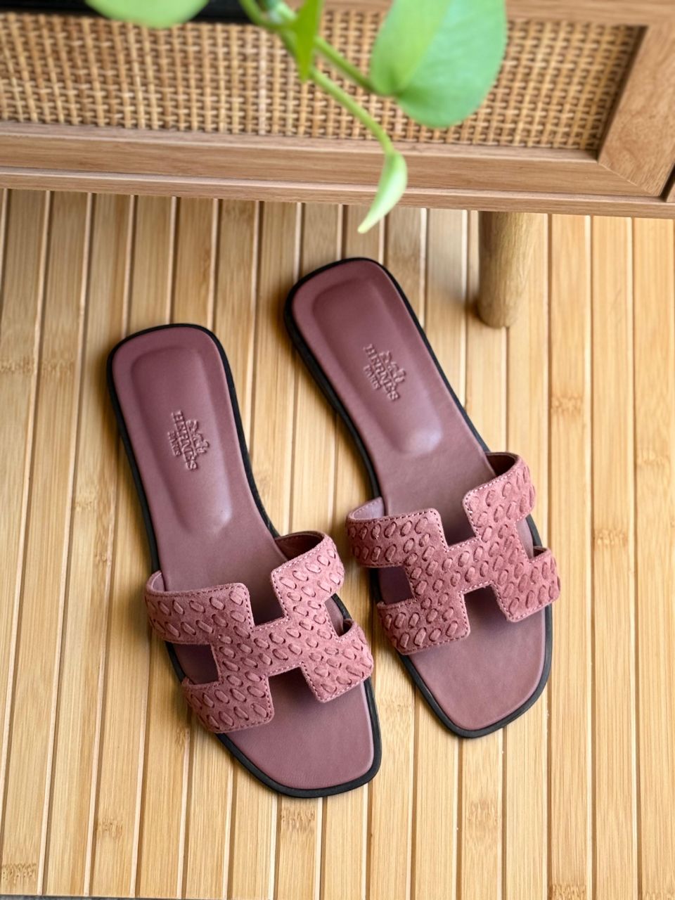 Hermès Oran Sandals – Braided Goat Suede (Flat Edition)