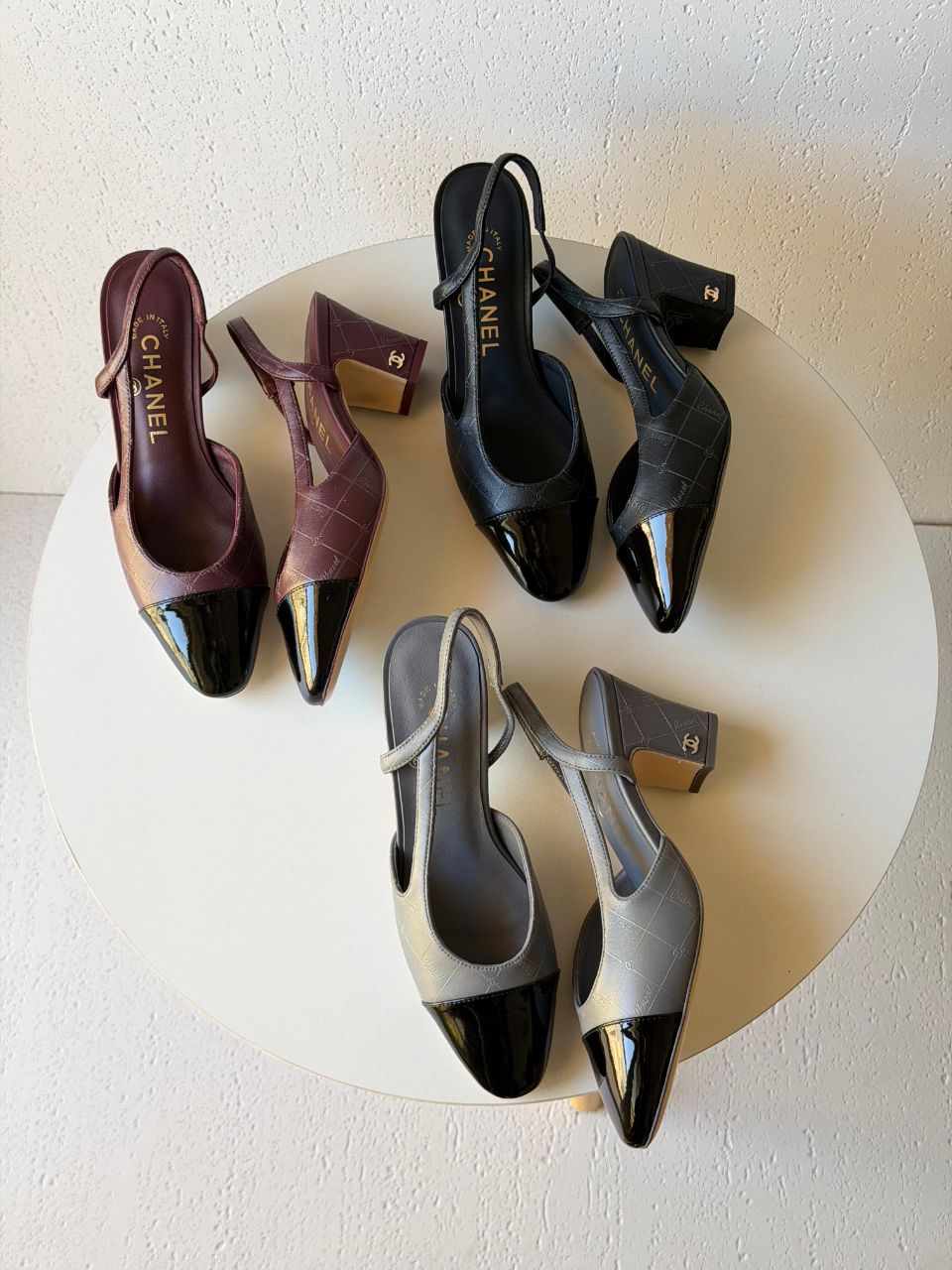 Chanel Patent-Cap Slingback Heels – New Season Collection