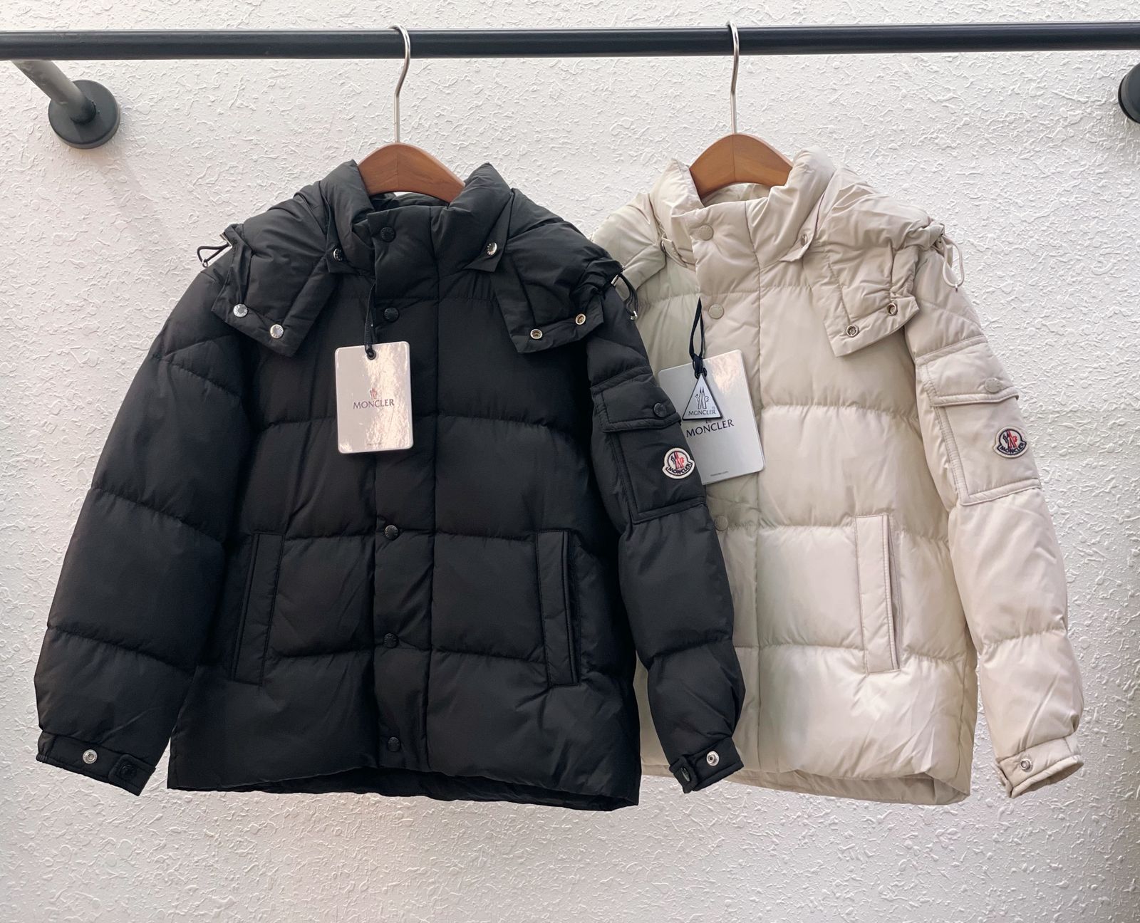 Moncler Kids Puffer Jacket – Premium Winter Down Coat (Black & Cream)