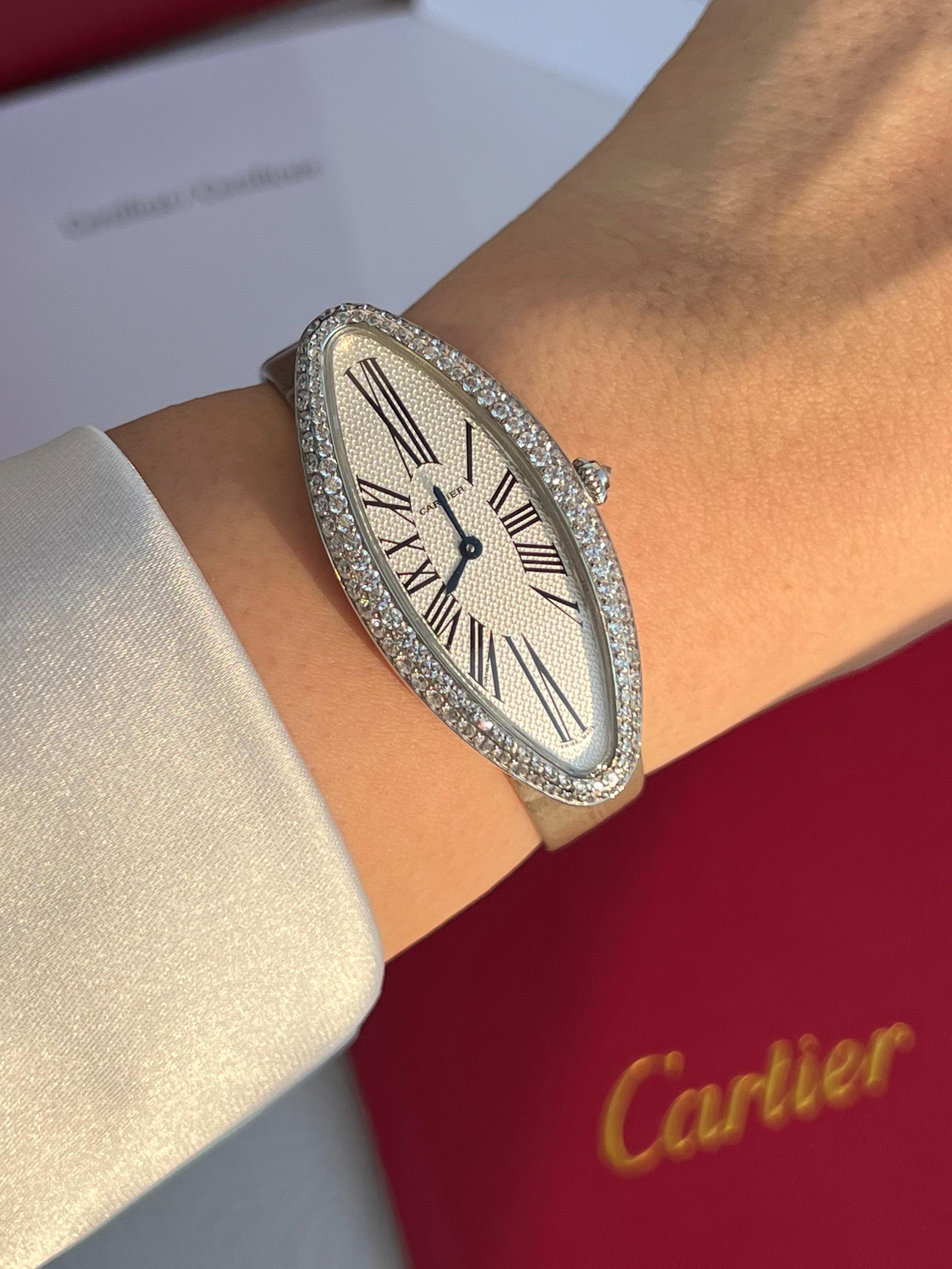 Cartier Baignoire Allongée Diamond Watch – Rose Gold & White Gold