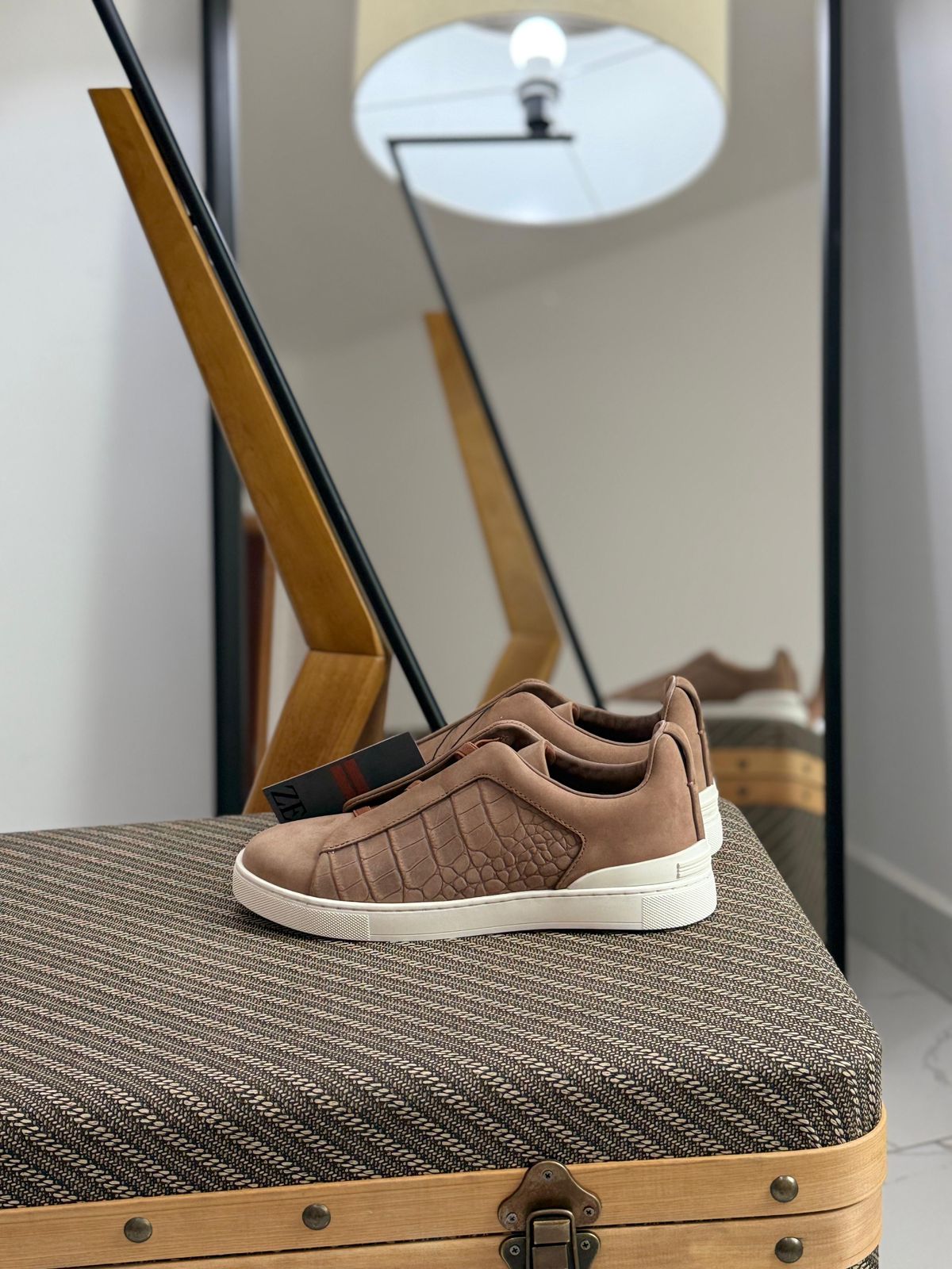 Zegna Triple Stitch Crocodile Leather Sneakers – Two Colors