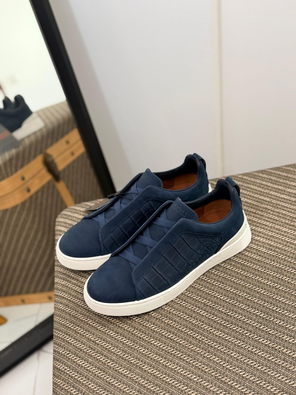 Zegna Triple Stitch Crocodile Leather Sneakers – Two Colors