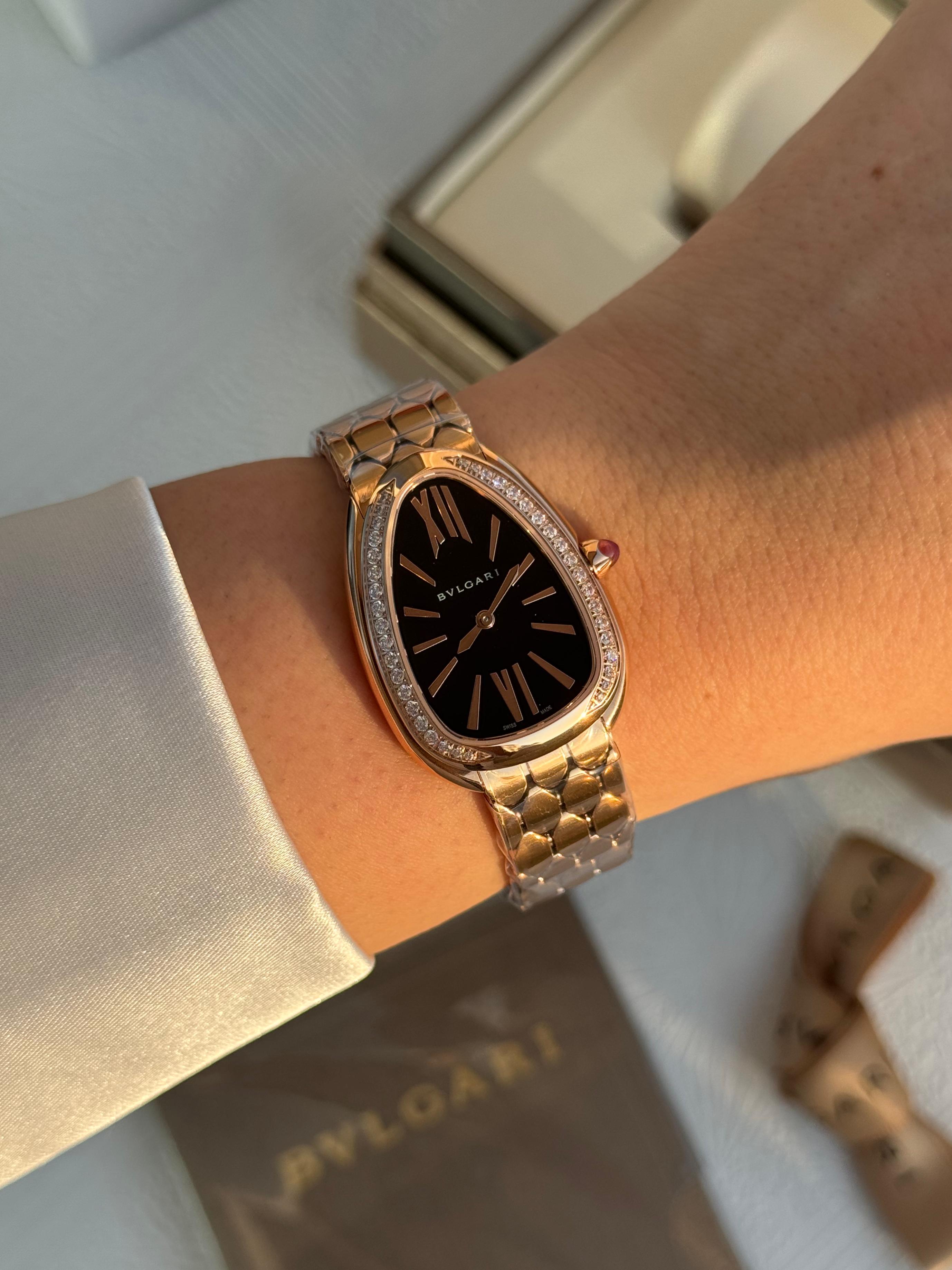 BVLGARI Serpenti Seduttori Ladies Watch – Black Dial