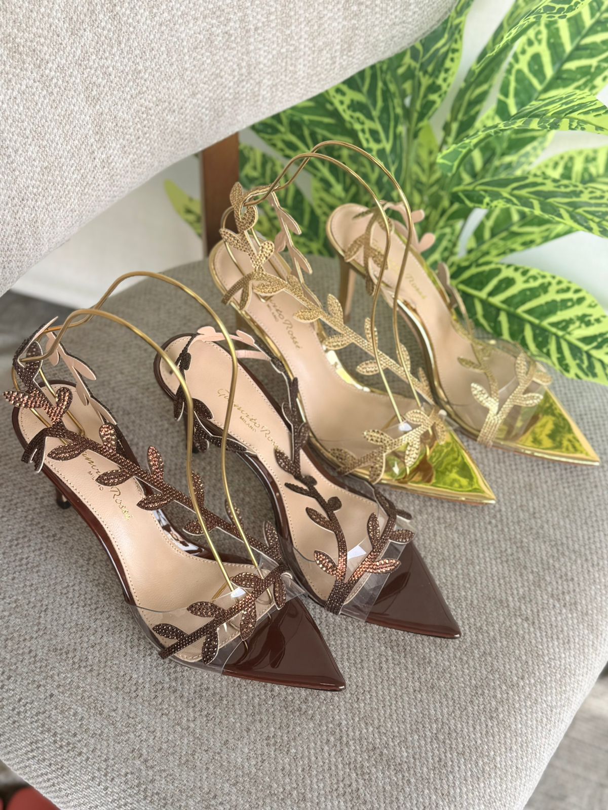 Gianvito Rossi Golden Leaf Heels – Two Colors