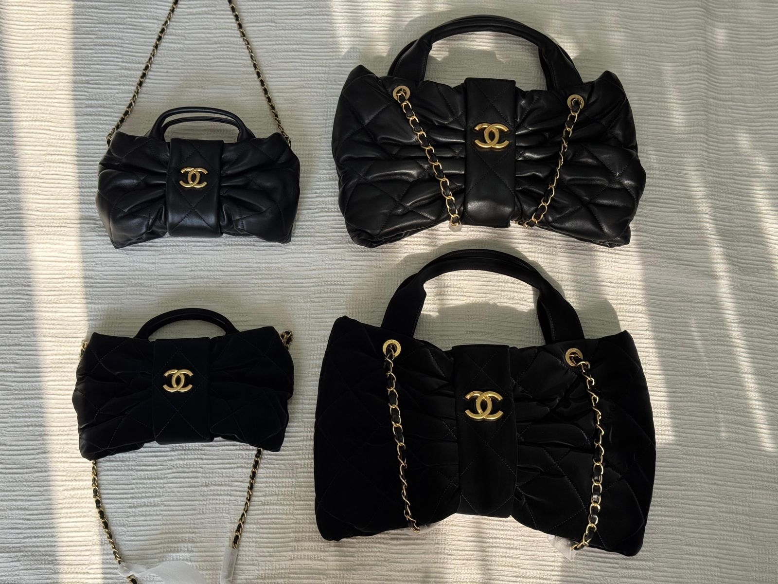 Chanel Bow Top Handle Bag – Black Gold Hardware – Mini & Medium Sizes