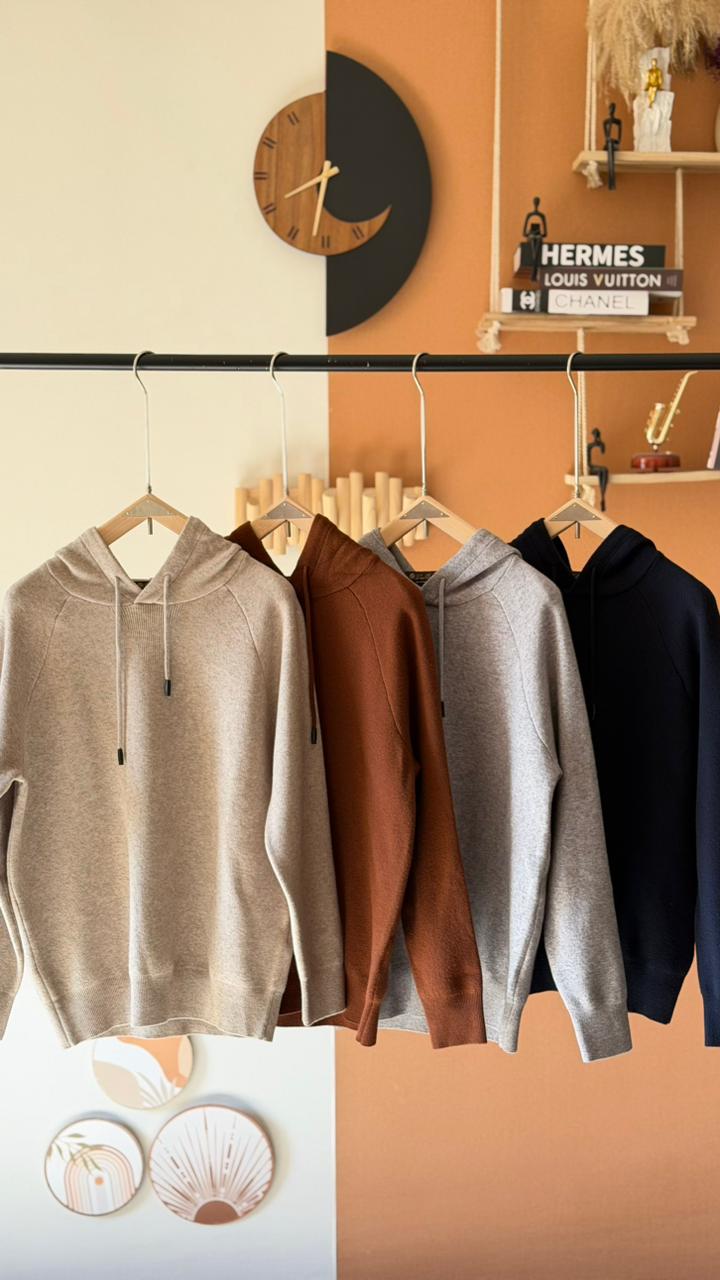 Loro Piana Men’s Cozy Hoodie – Premium Soft Knitwear Collection
