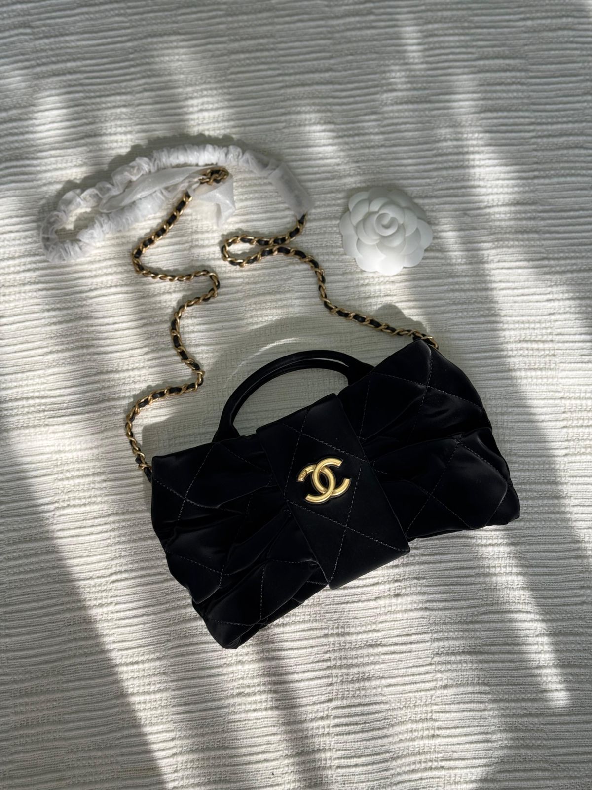 Chanel Bow Top Handle Bag – Black Gold Hardware – Mini & Medium Sizes