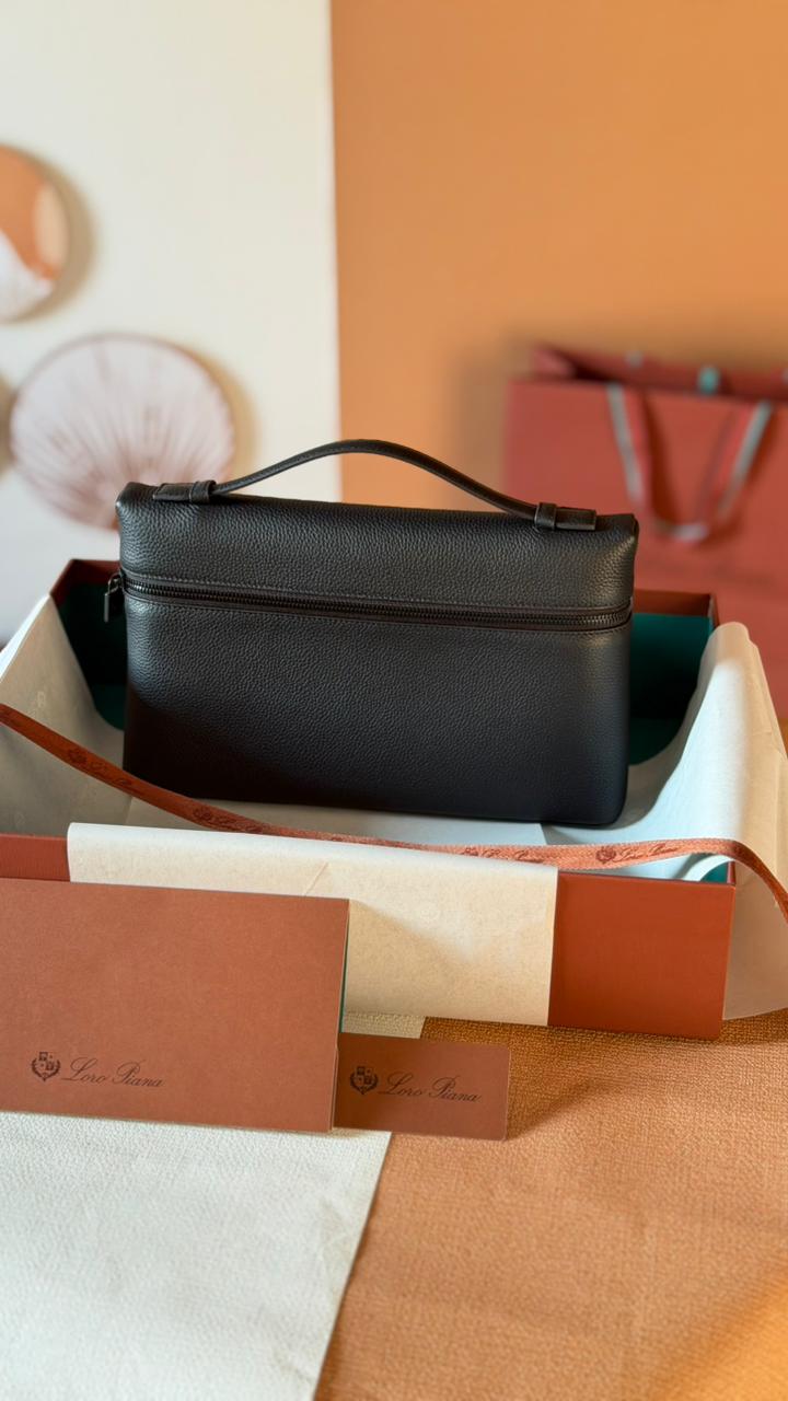 Loro Piana Extra Pouch L29 – Men’s Grained Calfskin Luxury Bag