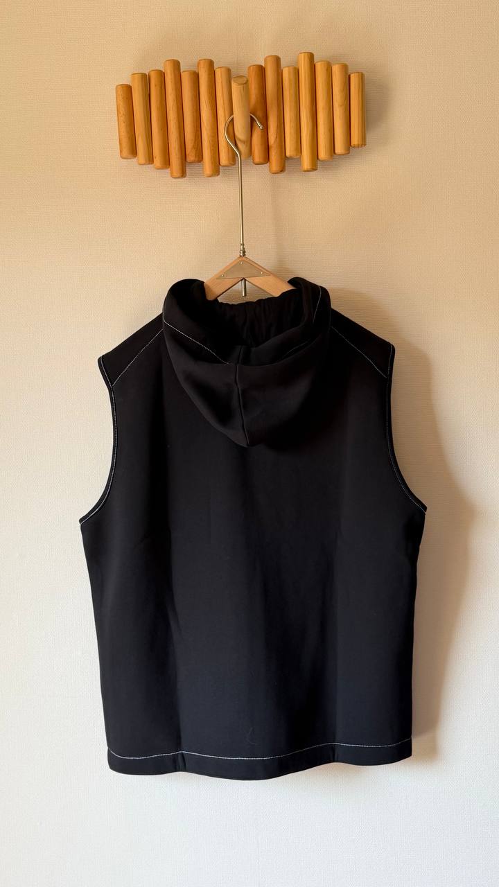 Hermès Men’s Hooded Zip Vest – Black – Modern Street Luxury