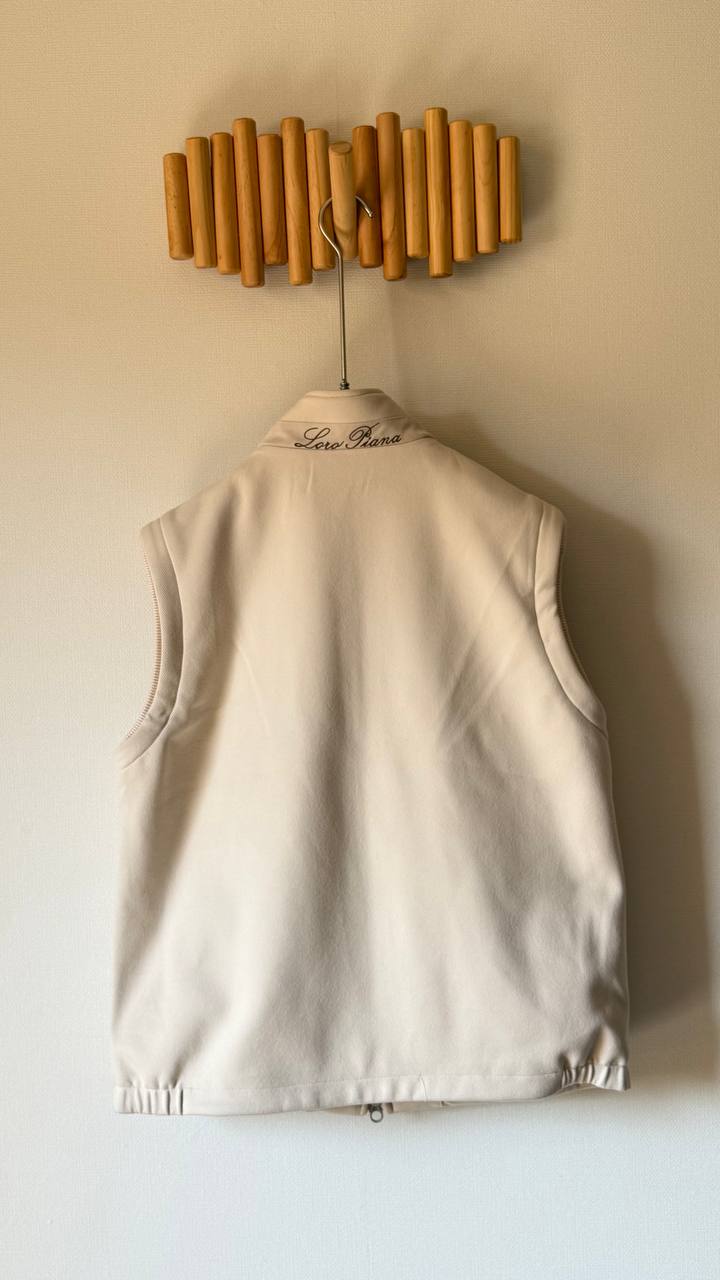 Loro Piana Men’s Sleeveless Soft Shell Vest – Black & Cream – Luxury Winter Layer